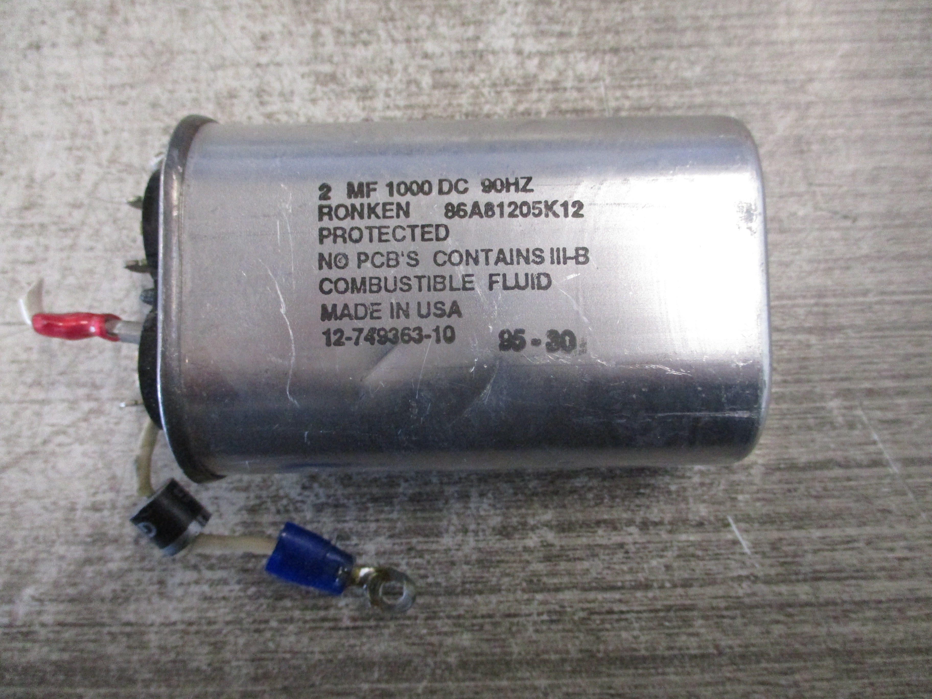 Ronken Capacitor 86A81205K12 2MF Used