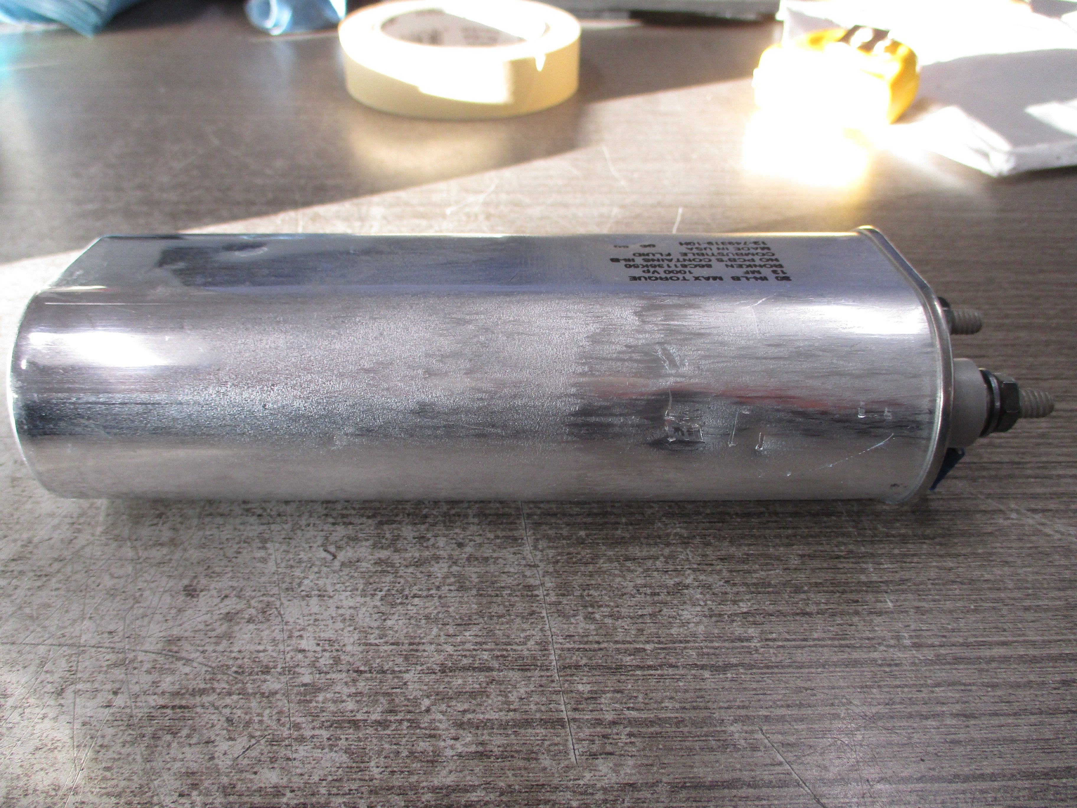 Ronken Capacitor 86C81136K50 13MF 1000V Used