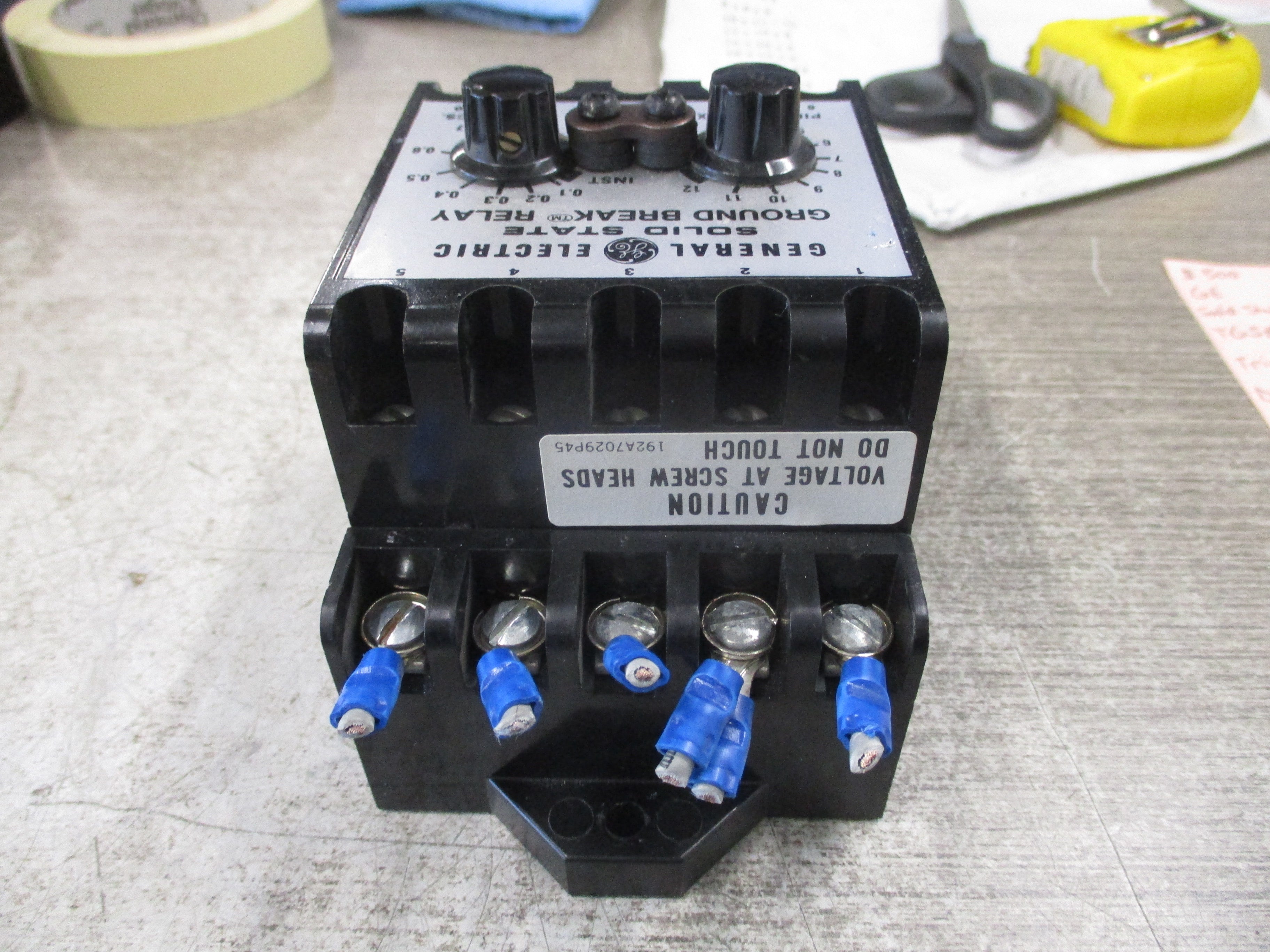GE Solid State Ground Break Relay TGSR12 Trip: 100-1200A Delay: 0-1 sec Used