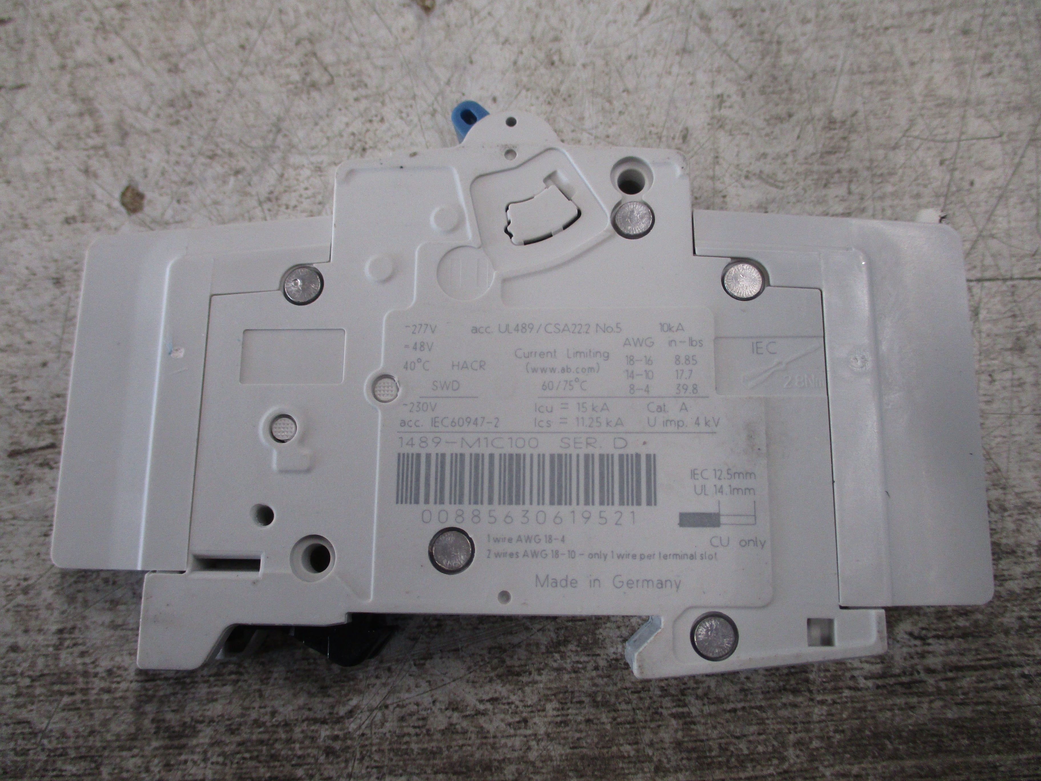 Allen-Bradley Circuit Breaker 1489-M C10A 10A 277V 1P Used