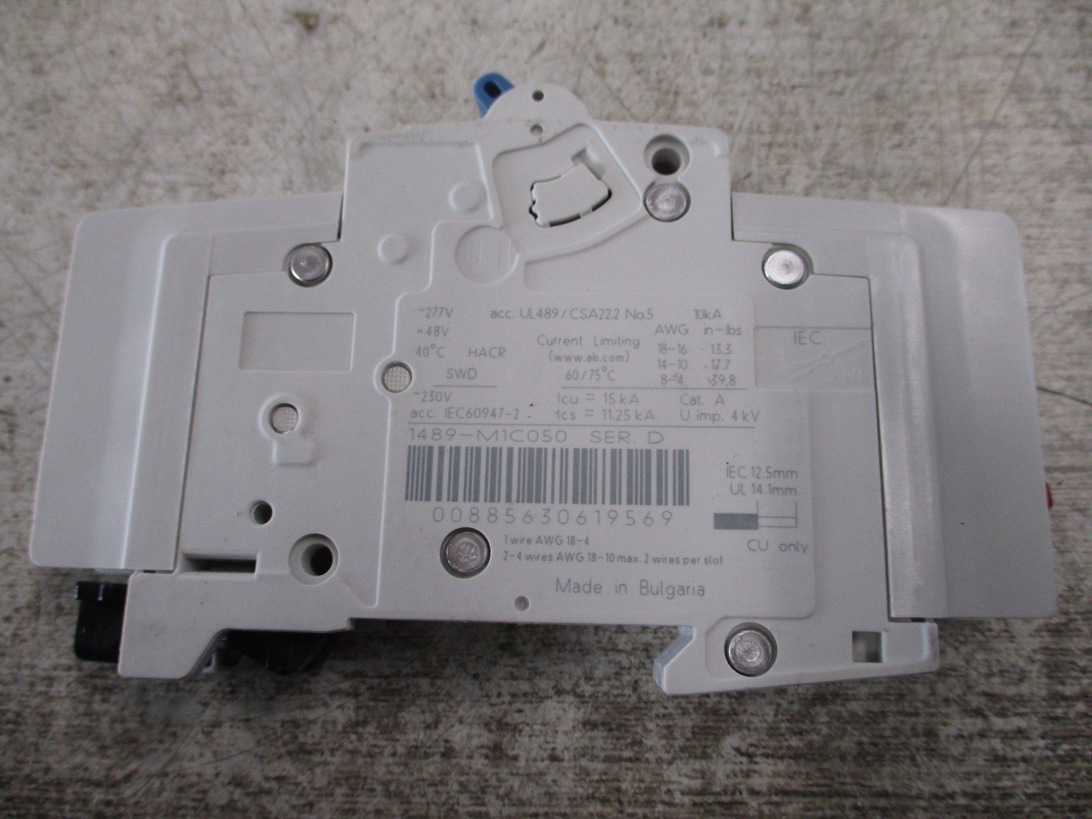 Allen-Bradley Circuit Breaker 1489-M C5A 277V 1P Used