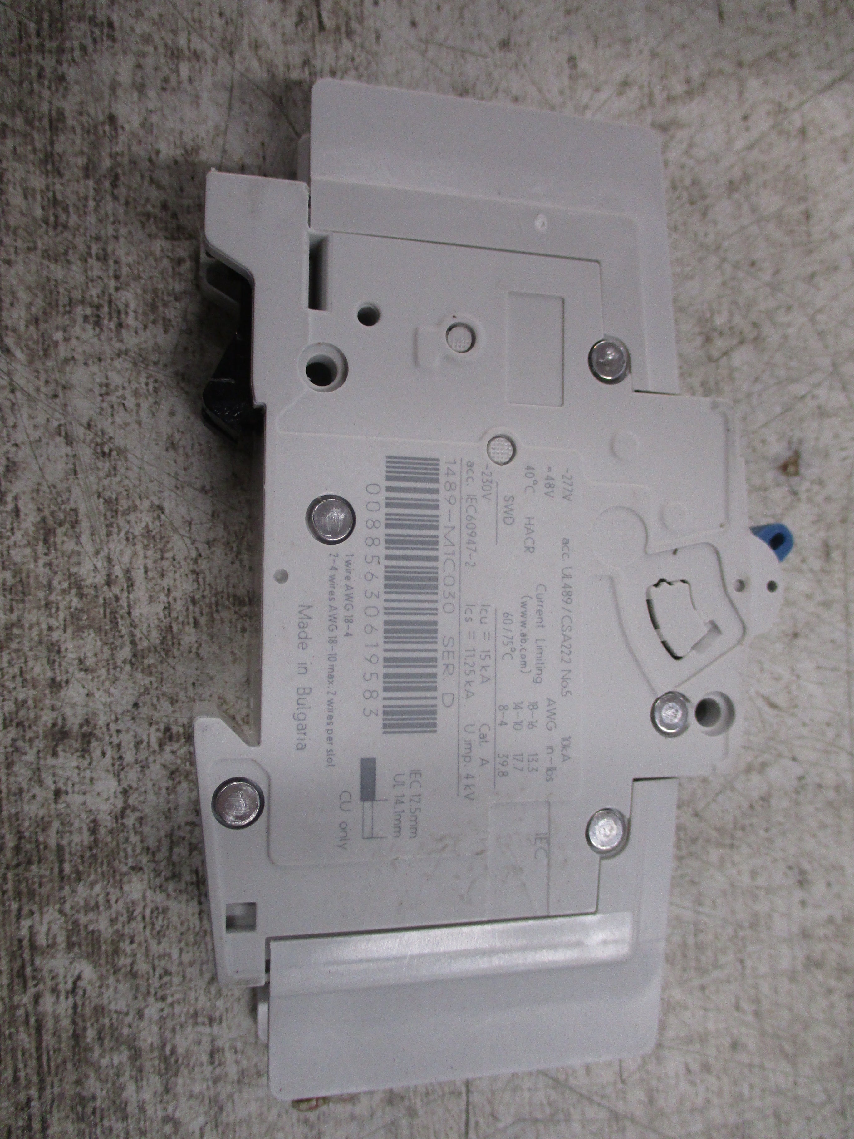 Allen-Bradley Circuit Breaker 1489-M C3A 3A 277V 1P Used