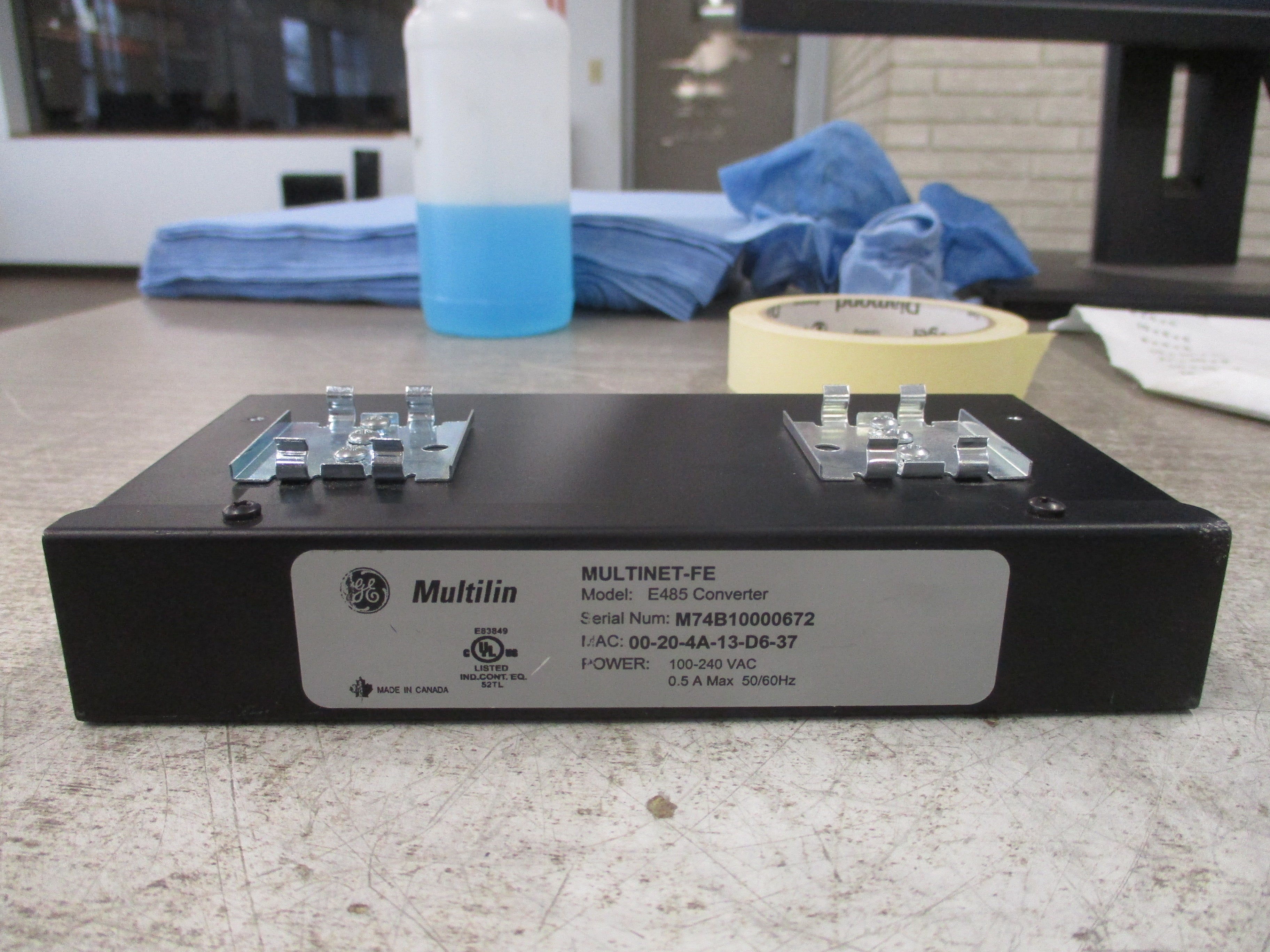 GE Multilin E485 Converter MULTINET-FE 100-240V 0.5A 50/60Hz Used