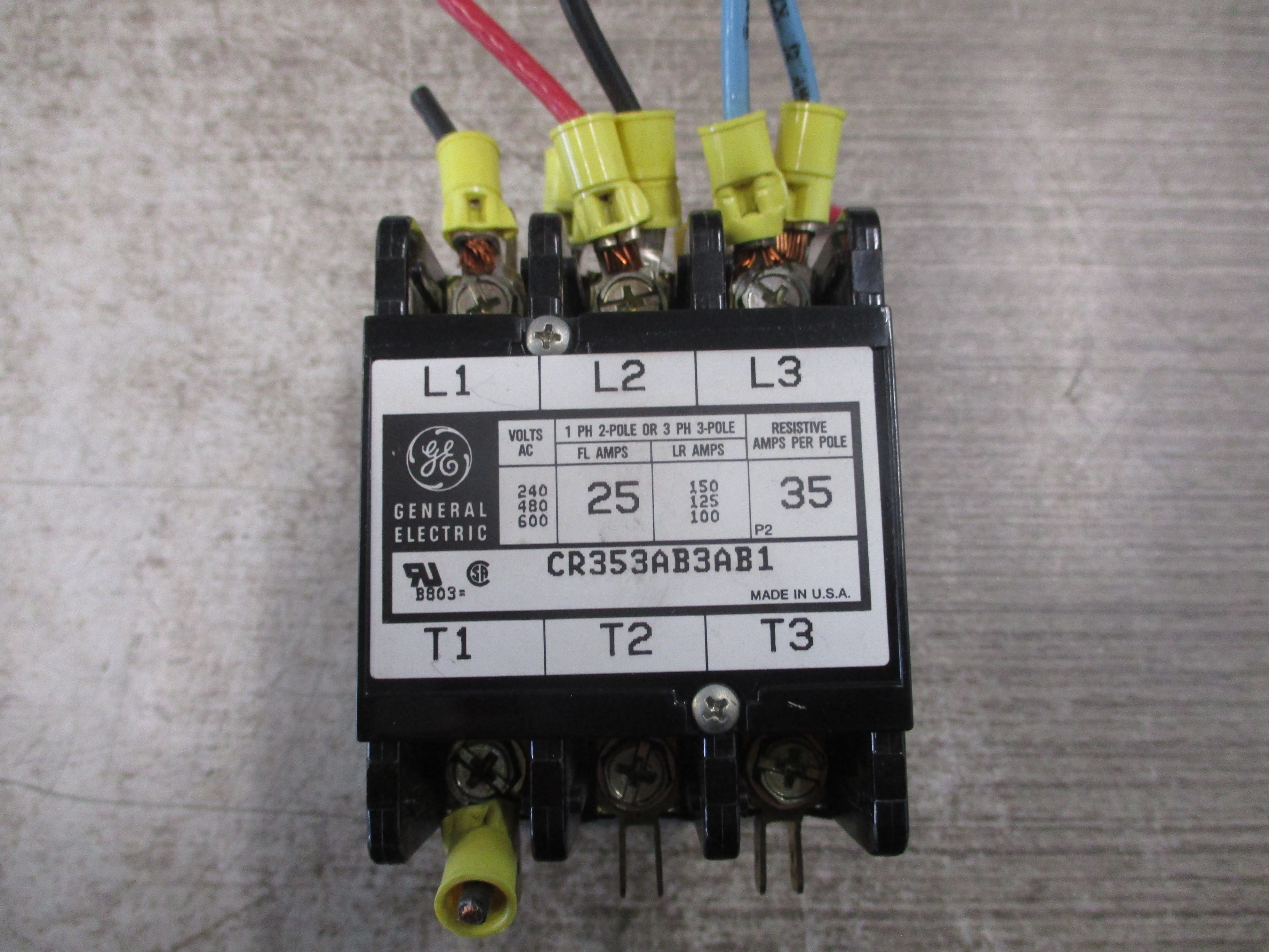 GE Contactor CR353AB3AB1 208/240V Coil 25A 600V Used