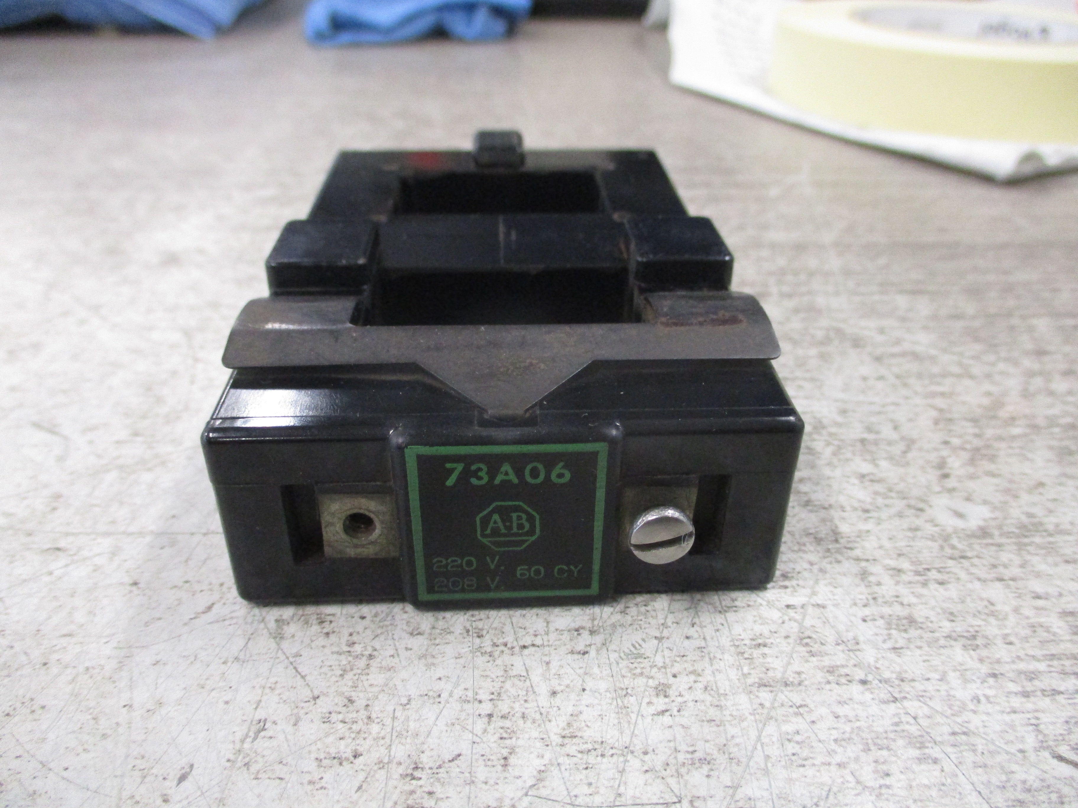 Allen-Bradley Magnetic Coil 73A06 220/208V 60Hz *Missing (1) Terminal Screw*