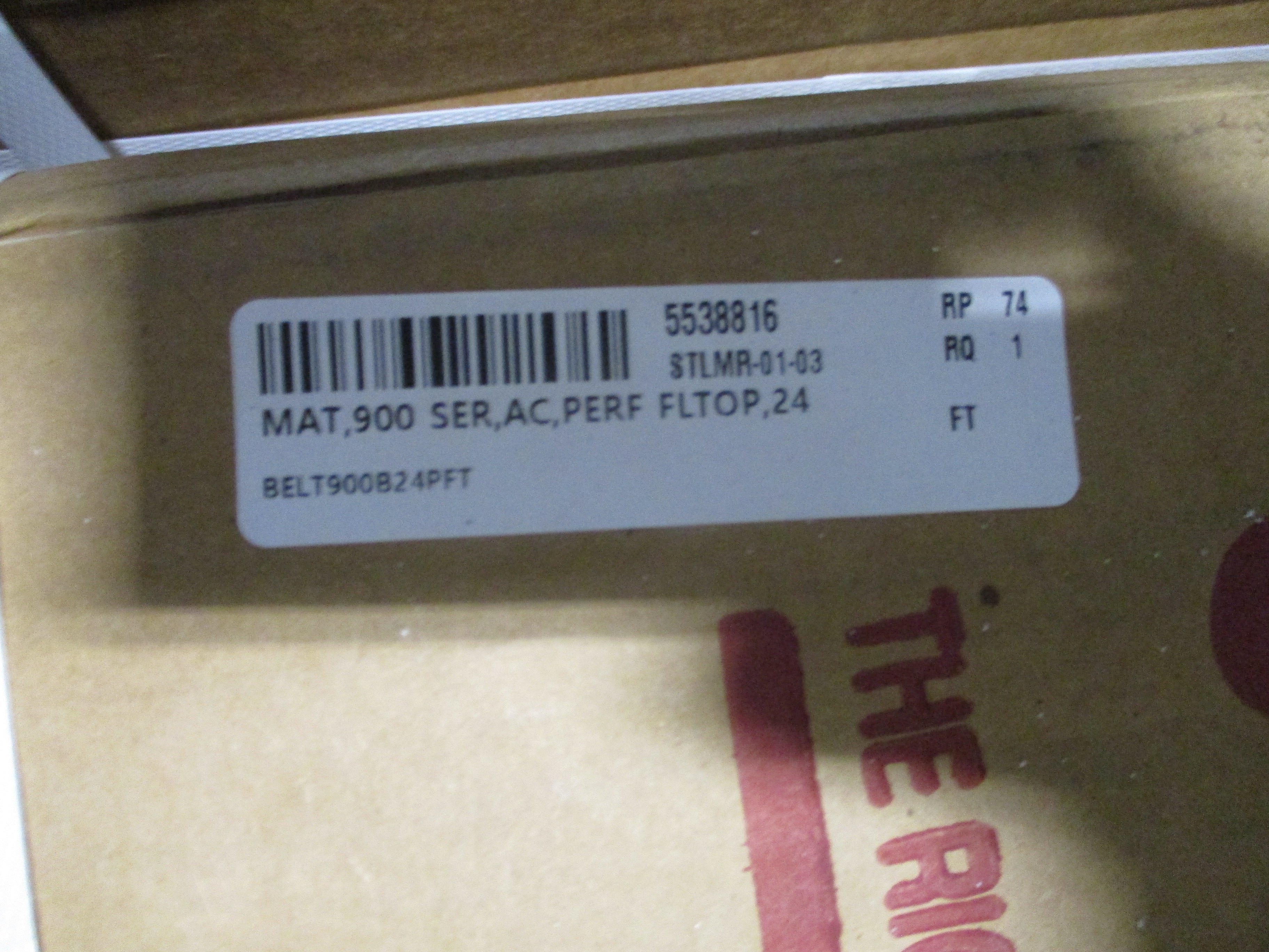 Intralox Series 900 Perforated Flat Top Belt 3603 Width: 24in Length: 50FT