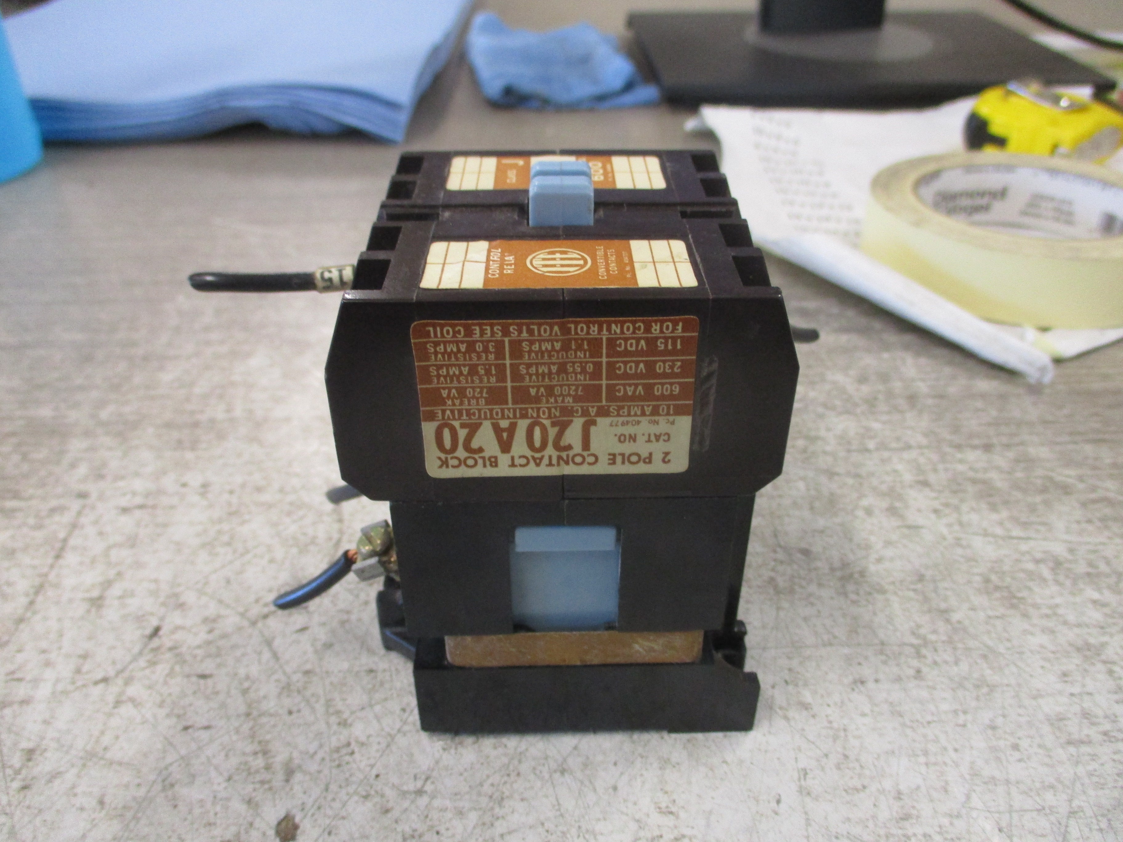 ITE Control Relay J20A20 480V Coil 10A 600V Used