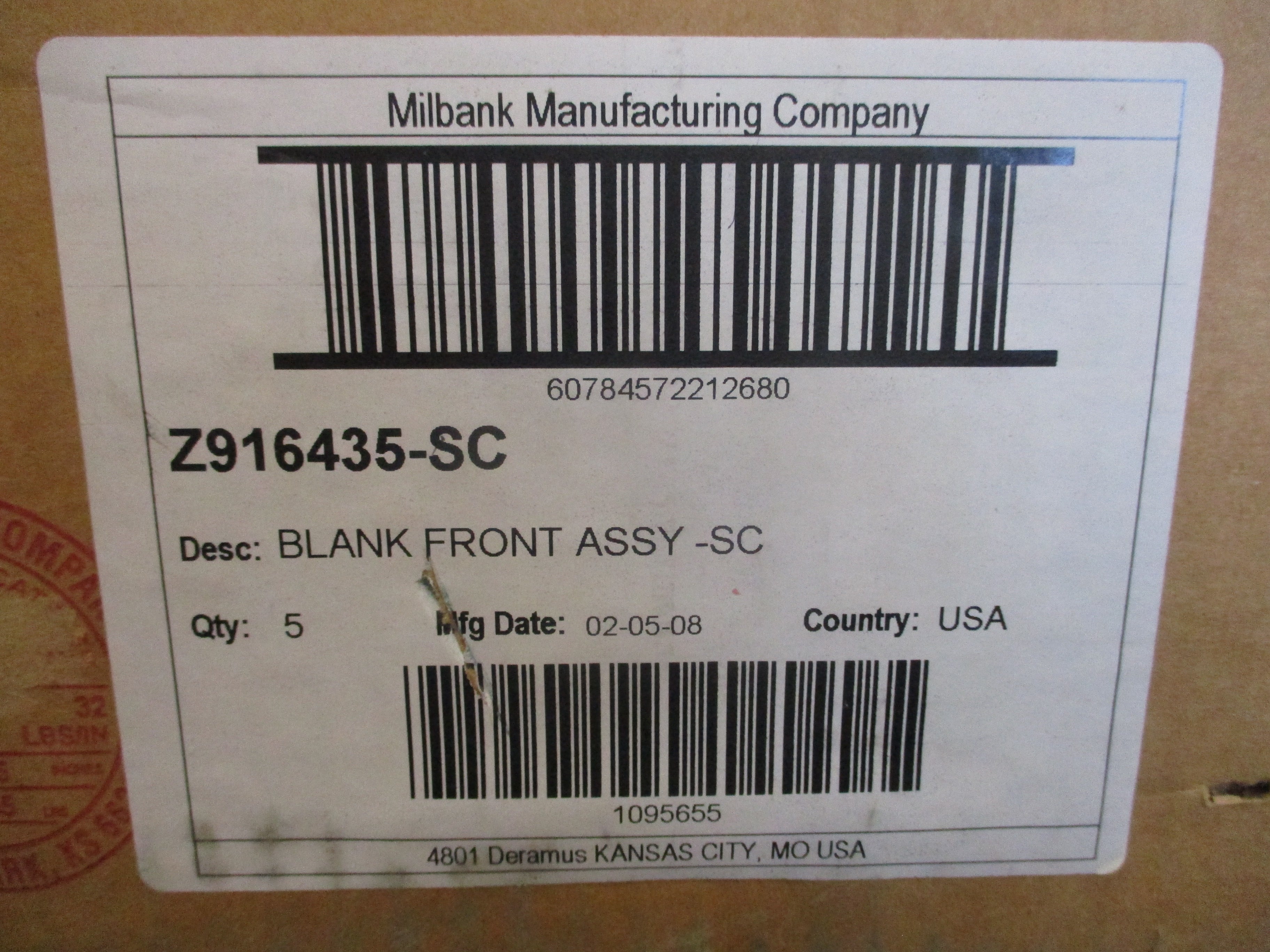 Milbank Meter Socket Blank Front Assembly Z916435-SC *Box of 5* New Surplus