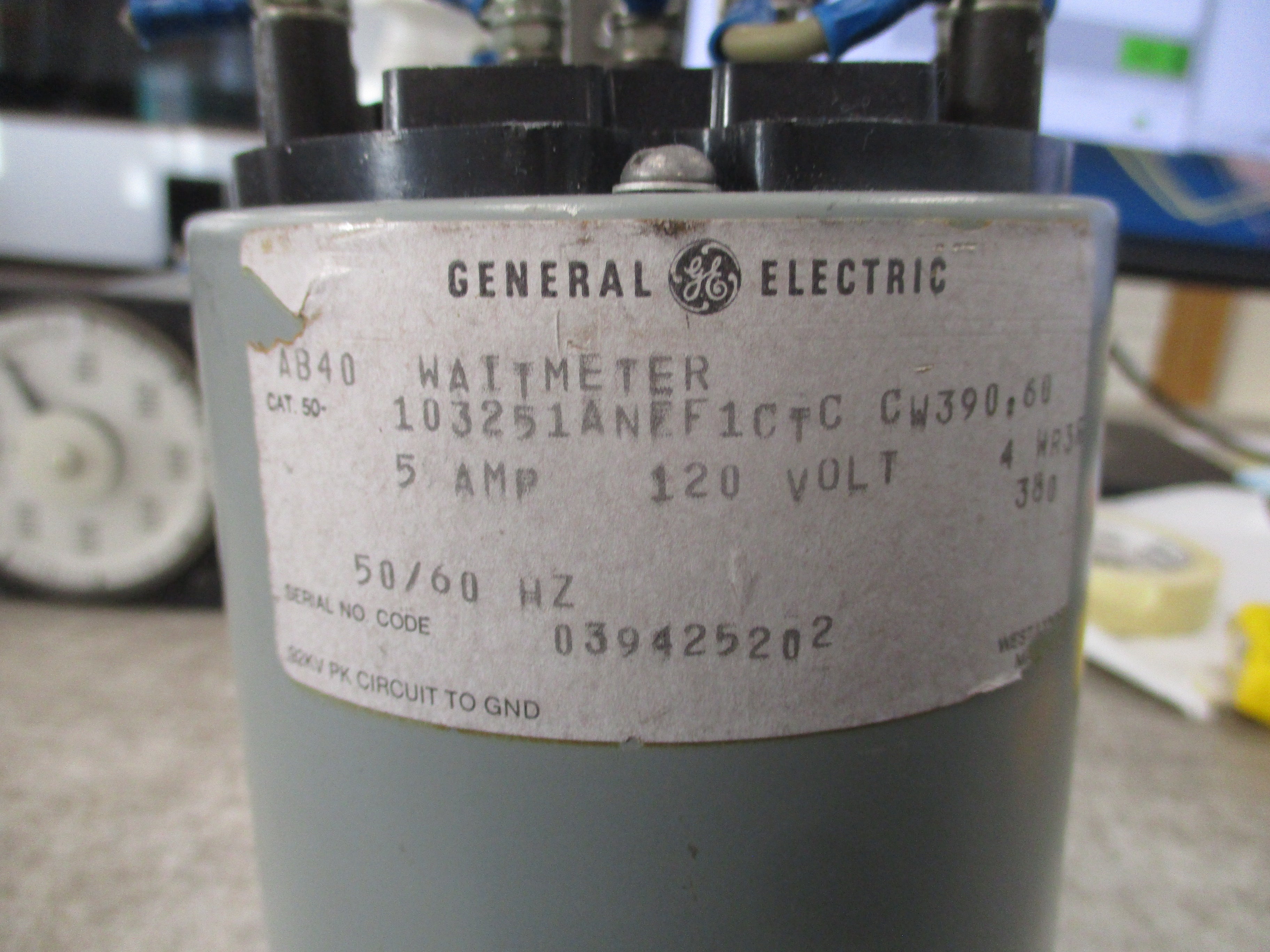 GE AC Kilowatt Meter 50-103251ANFF1CTC Range: 0-600KW Used