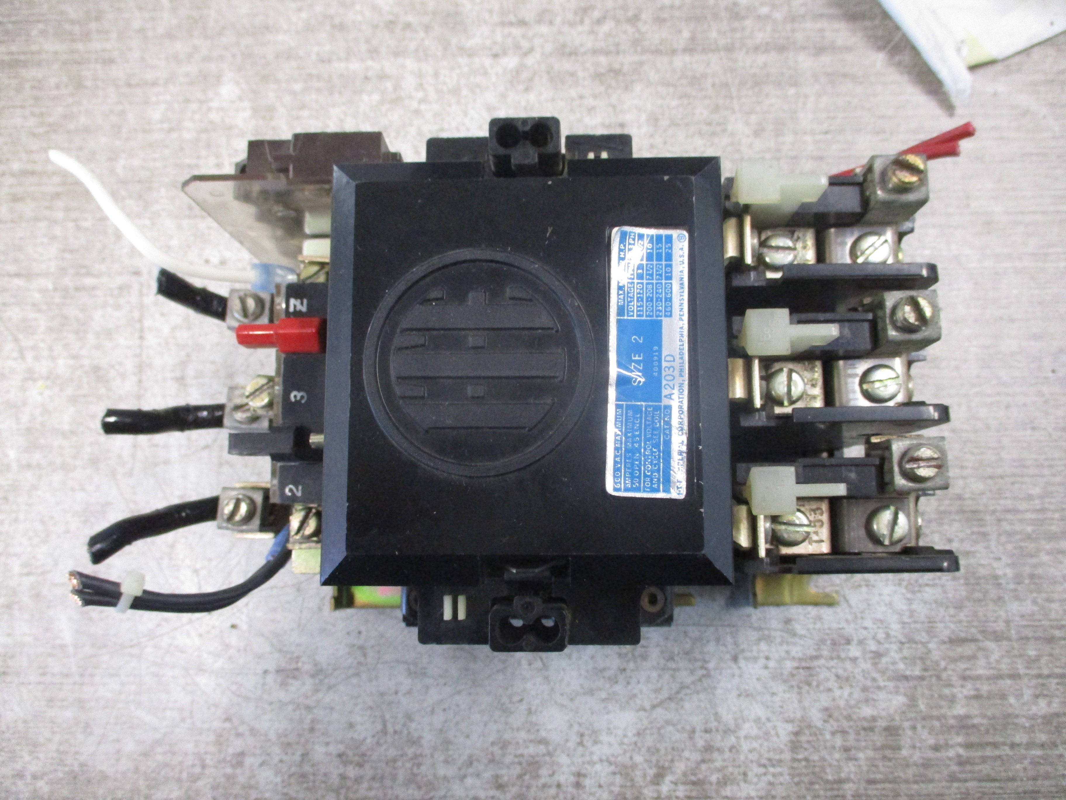 ITE Size 2 Starter A203D 120V Coil Used