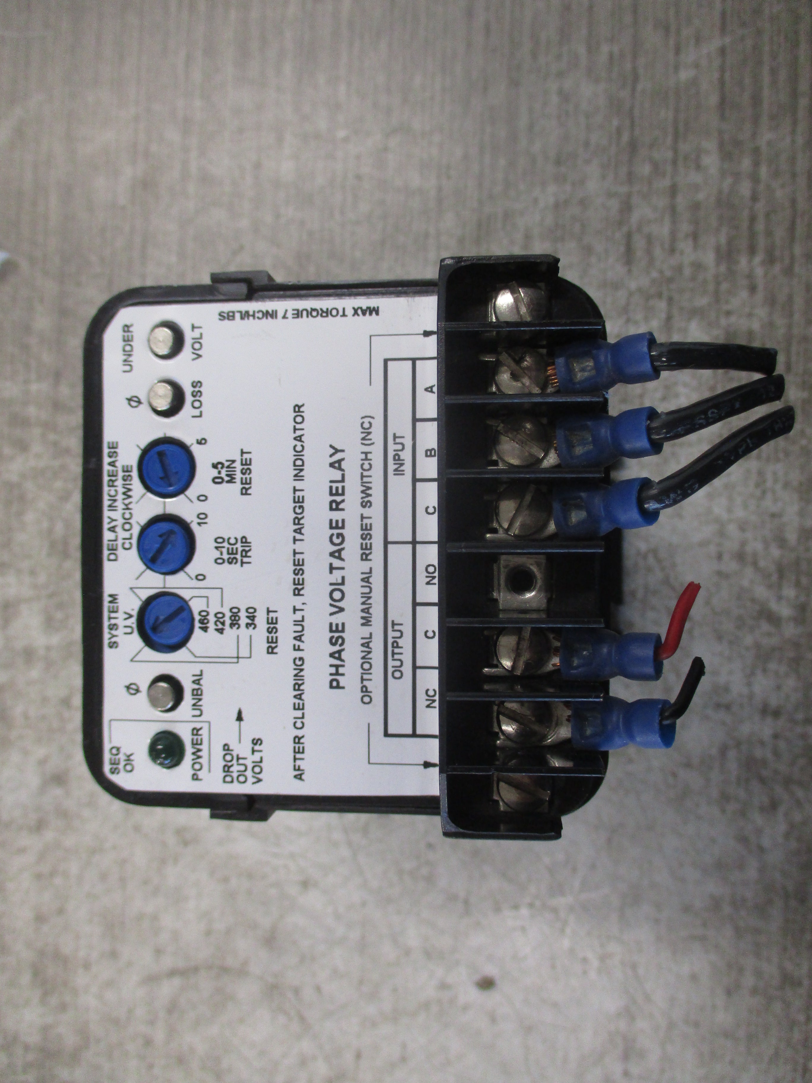Instrument Transformers Phase Voltage Monitor LPVR-480 360-500V 3Ph 60Hz Used