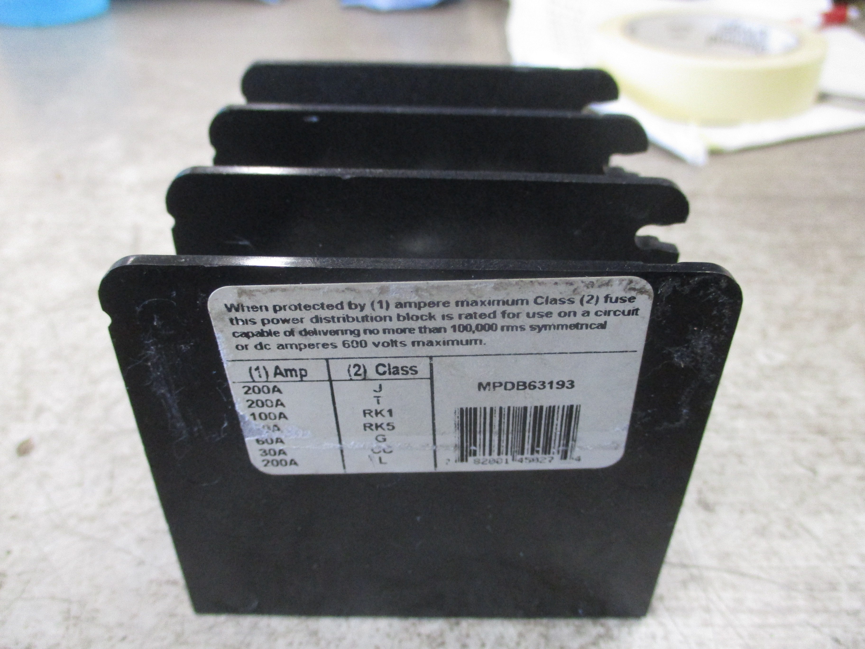 Ferraz Shawmut Power Distribution Block MPDB63193 175A 600V 3P