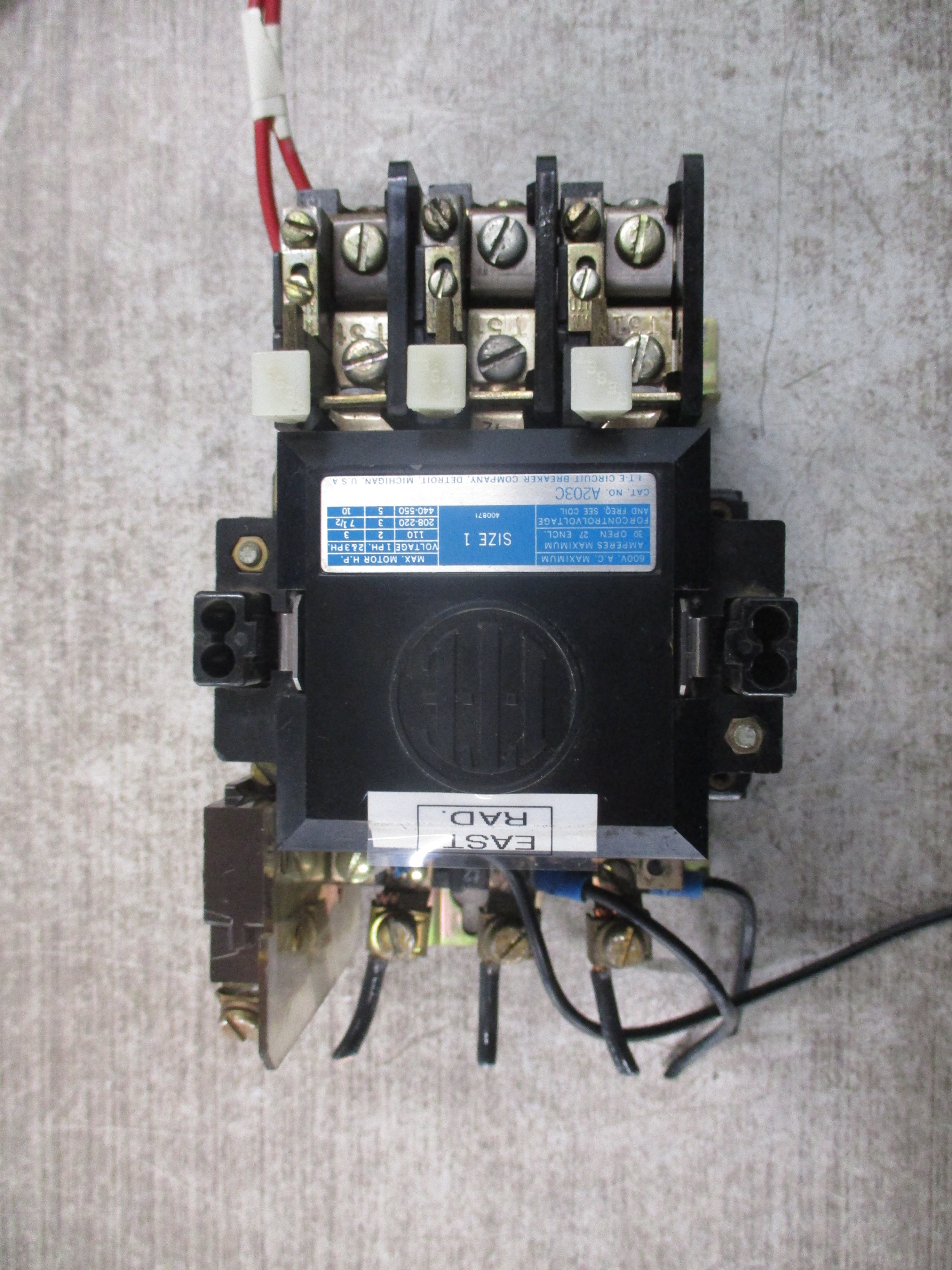 ITE Size 1 Starter A203C 120V Coil 30A 600V Used