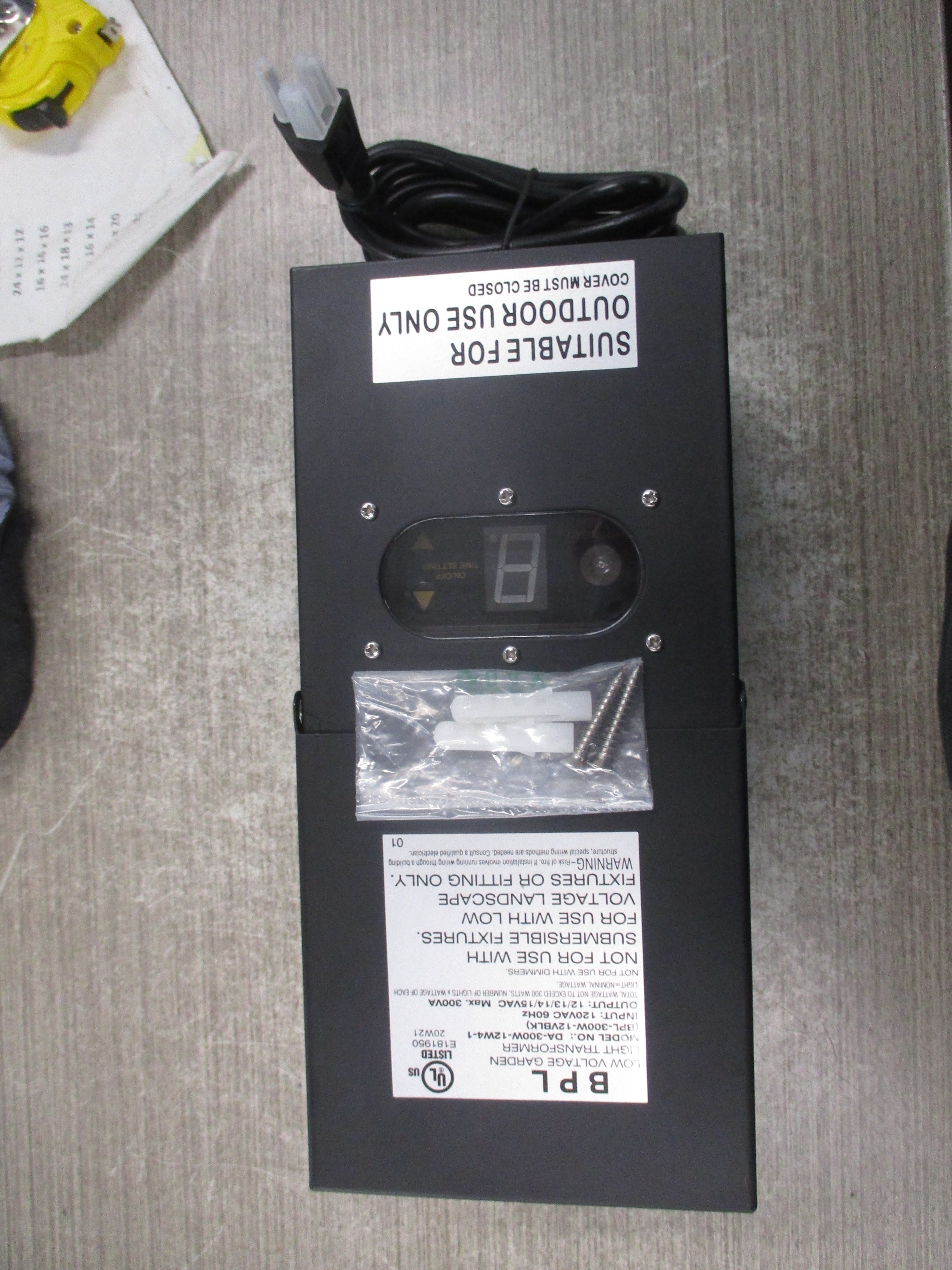 BPL Low Voltage Garden Light Transformer DA-300W-12W4-1 300VA Input: 120V 60Hz
