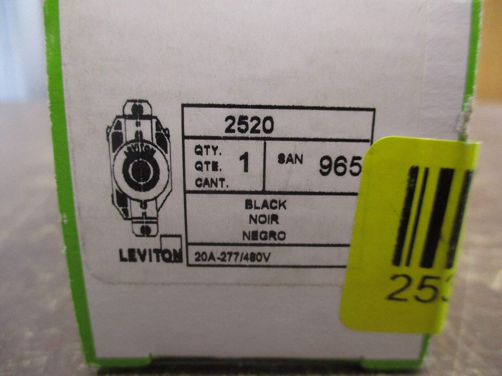 Leviton Receptacle 2520 20A 277/480V New Surplus