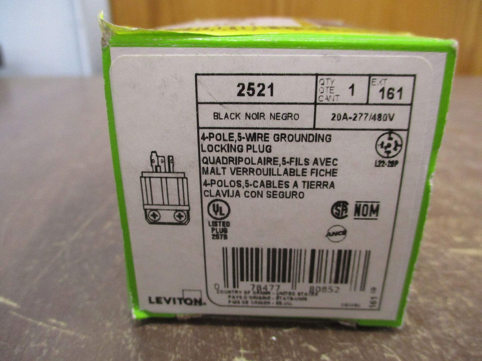 Leviton Plug 2521 20A 277/480V 4P 5W New Surplus