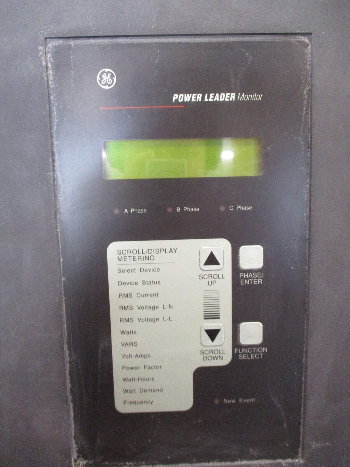 GE Power Leader Monitor TMONG01 90-250VAC 100-250VDC Used