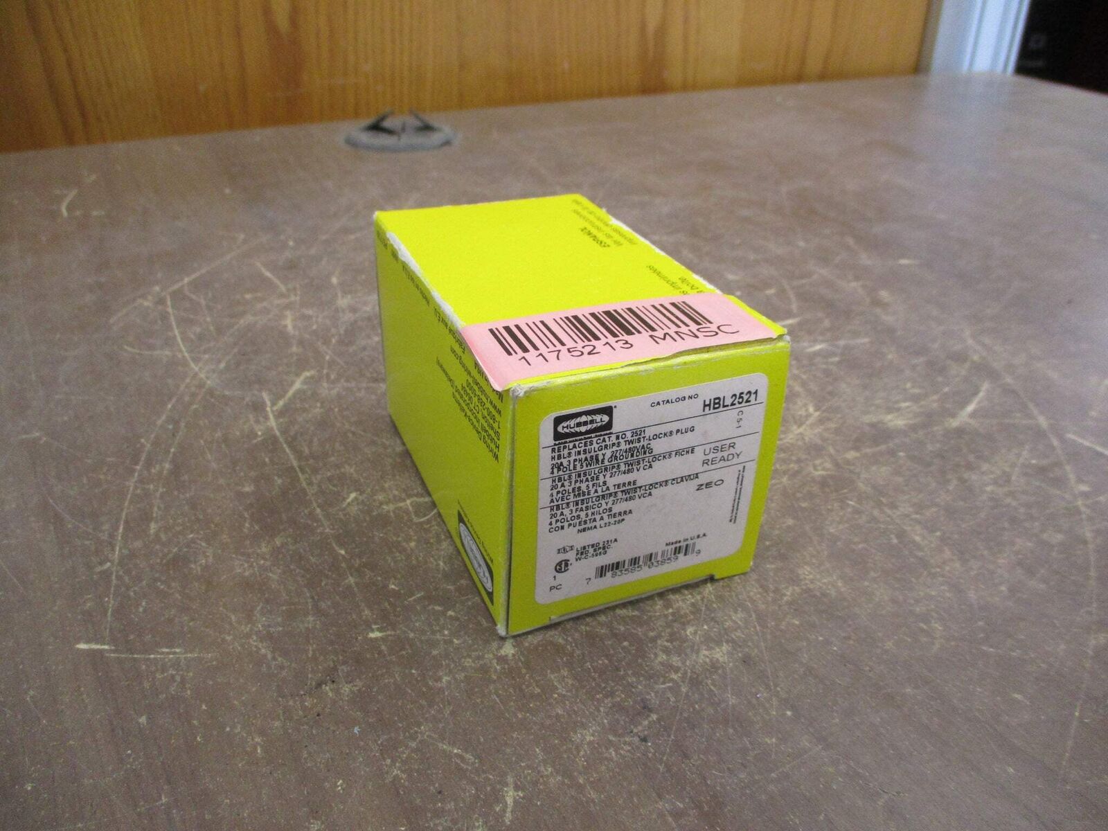 Hubbell Twist-Lock Plug HBL2521 20A 277/480V 3Ph 4P 5W New Surplus