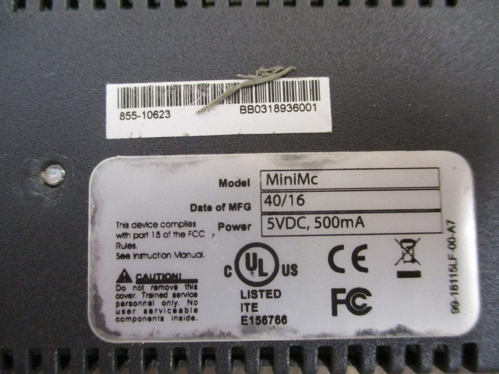 B&B Electronics Minimc 10/100mbps Switching Media Converter 855-10623 Used