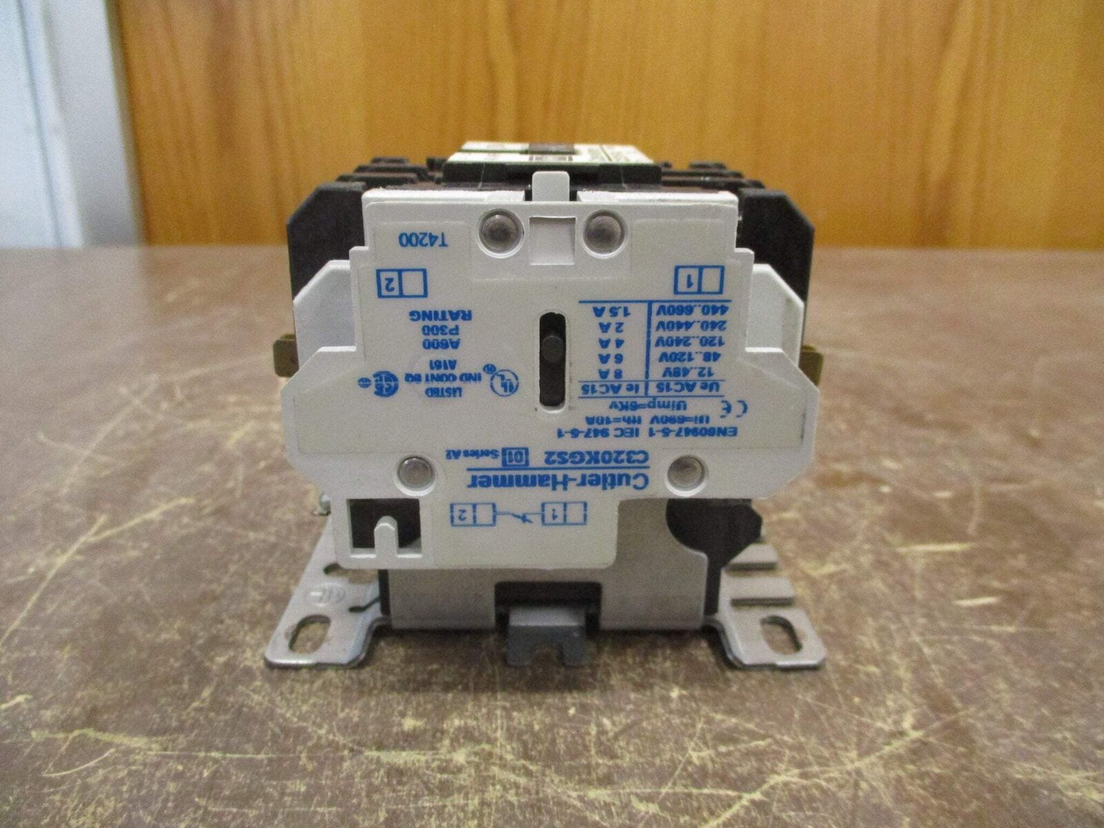 Cutler-Hammer Contactor C25DNF340 Ser. C1 120V Coil 40A w/ Aux Contact Used