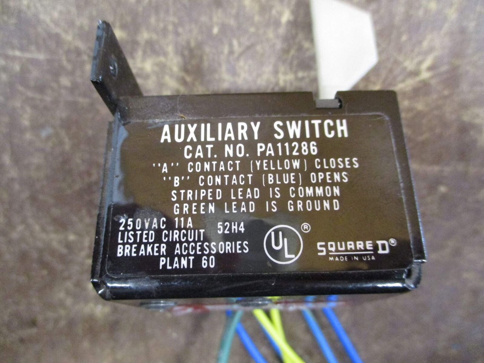Square D Auxiliary Switch PA11286 11A 250V Used
