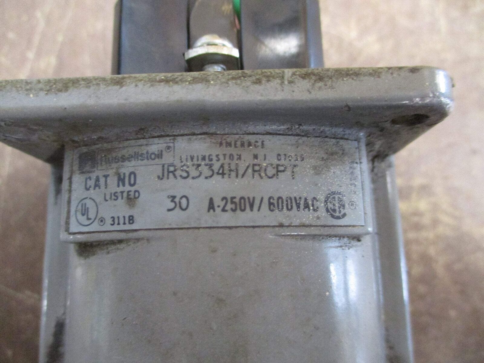 Russellstoll Receptacle JRS334H/RCPT 30A 250/600V Used