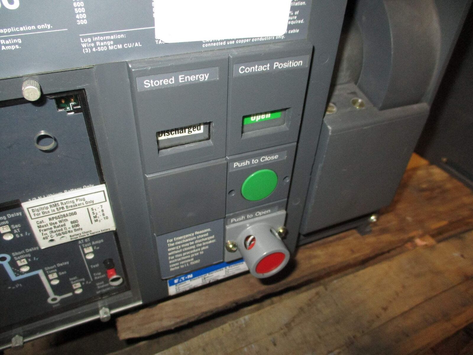 Westinghouse Circuit Breaker SPB 50 800A Frame 600A Plug 3P 50/60Hz Used