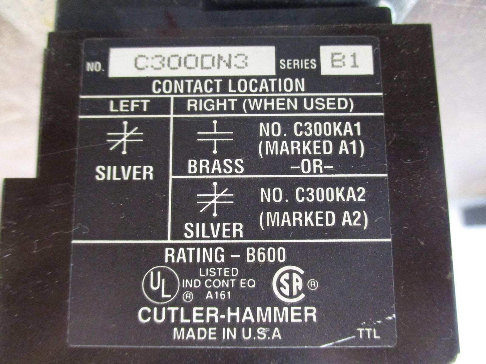 Cutler-Hammer Overload Relay C300DN3 Ser. B1 3P 600V Used