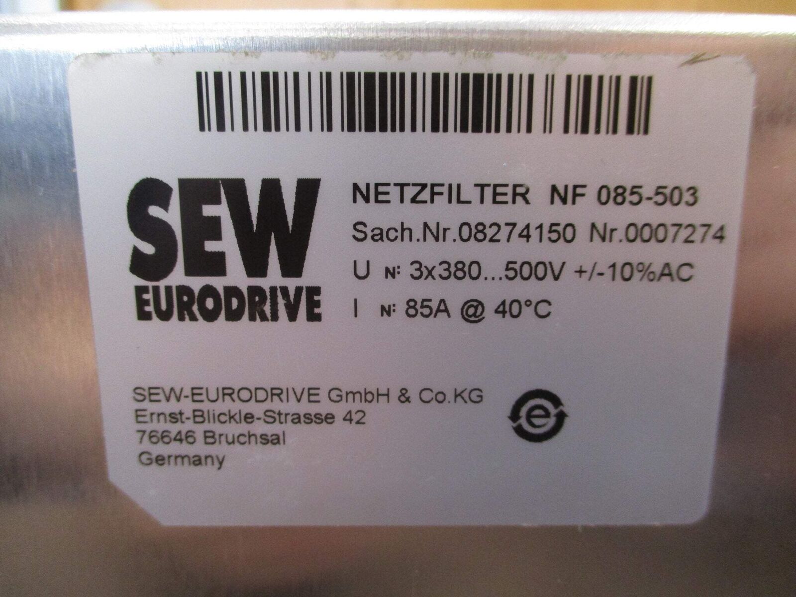 Sew-Eurodrive Line Filter NF 085-503 380-500VAC 3Ph 85A Used