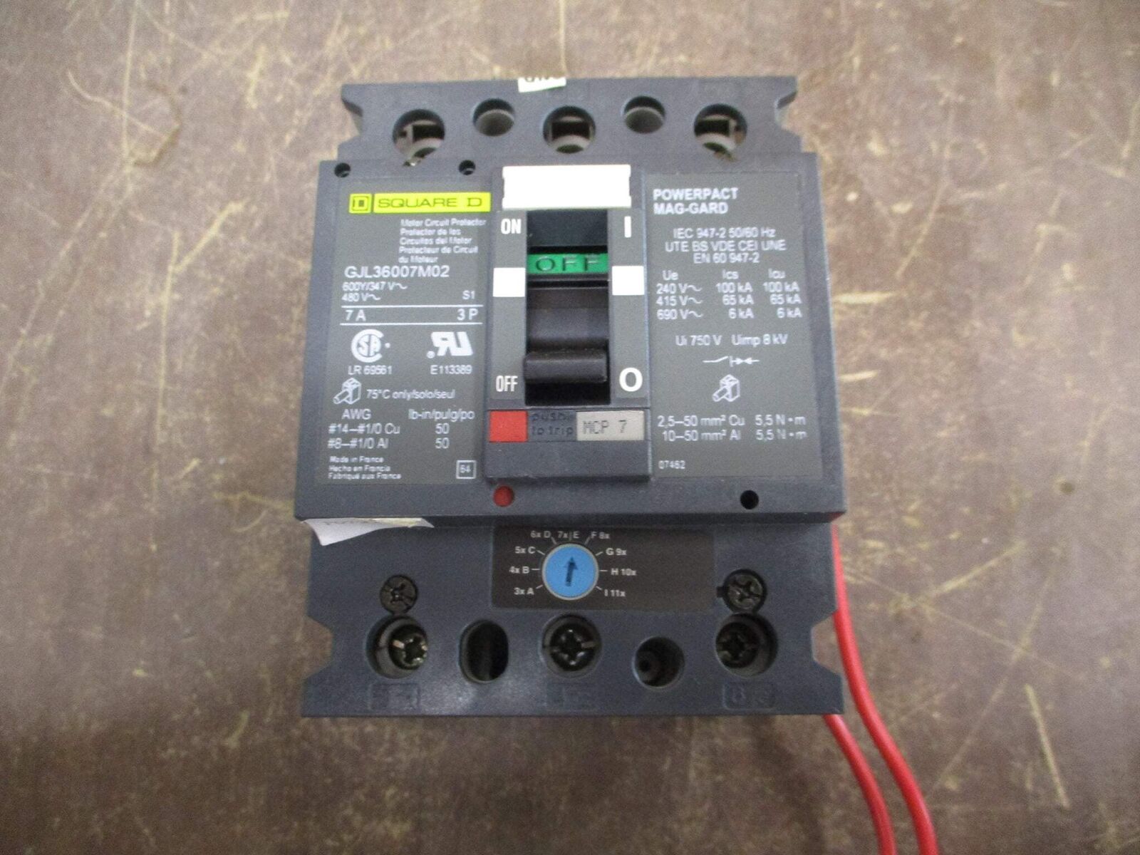 Square D Circuit Breaker GJL36007M02 7A 600Y/347/480V 3P Used