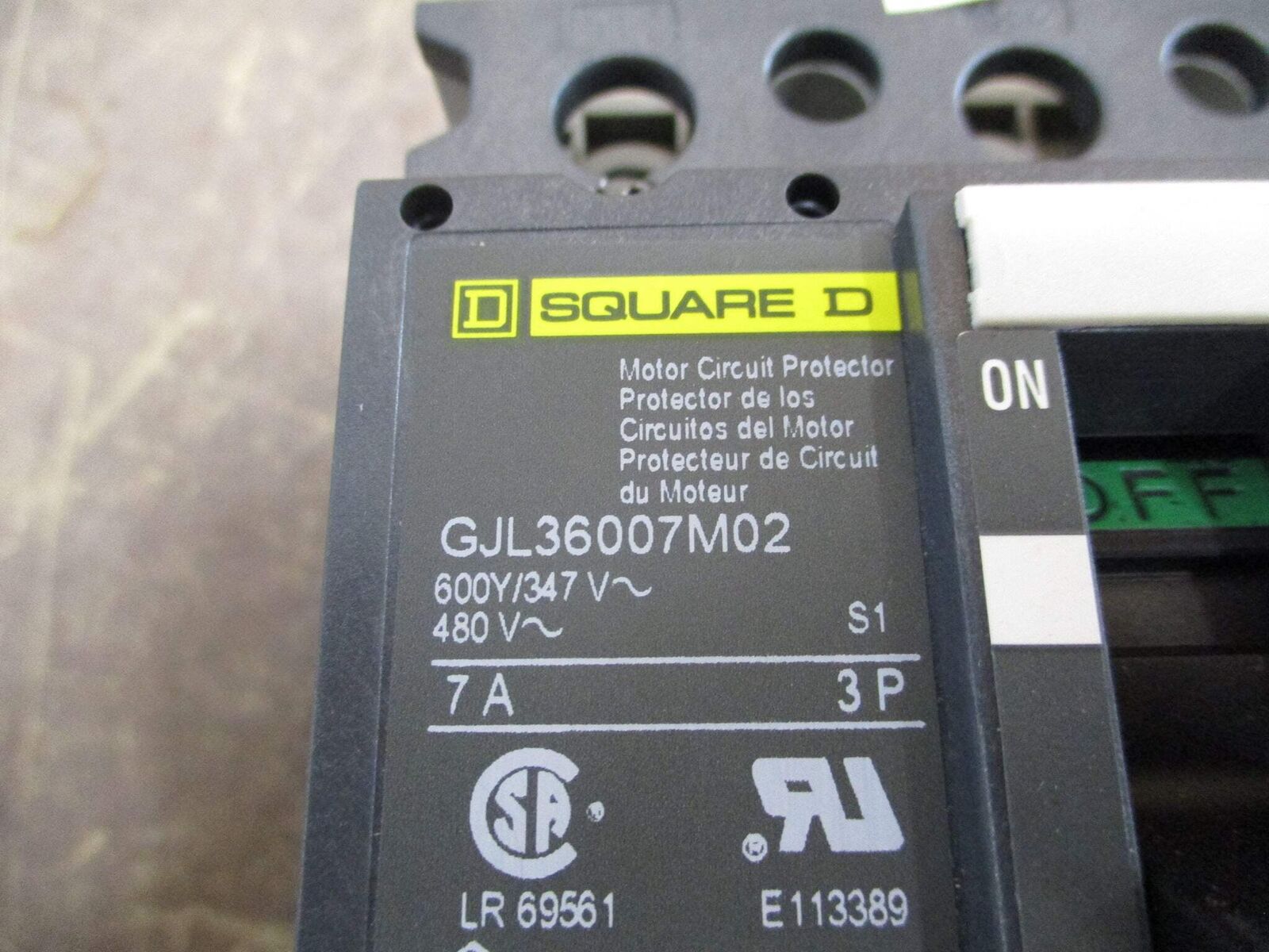 Square D Circuit Breaker GJL36007M02 7A 600Y/347/480V 3P Used