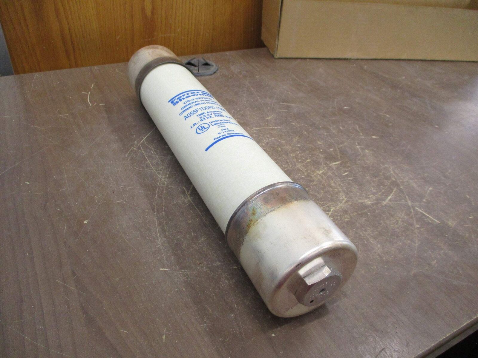 Ferraz Shawmut CS-3 Amp-Trap Fuse A055F1D0R0-100E 5.5kV 100E New Surplus