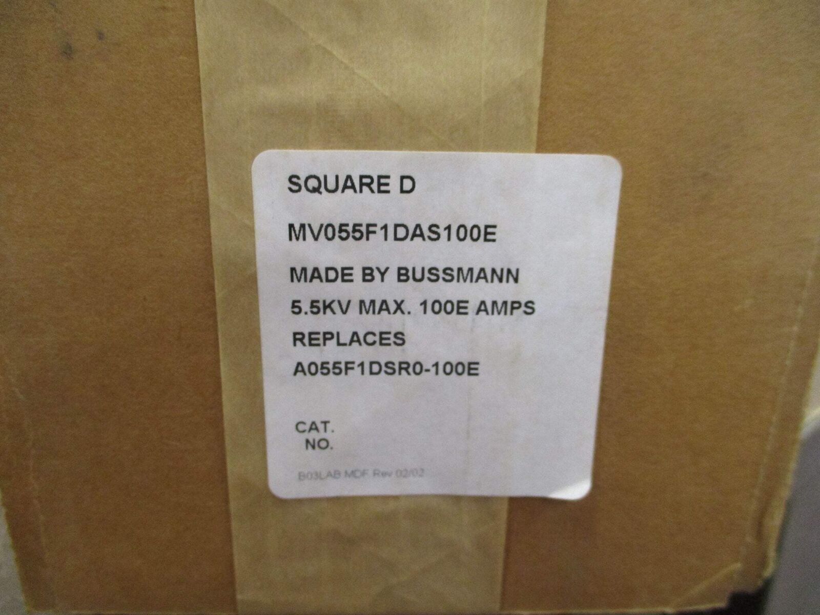 Square D Fuse MV055F1DAS100E 5.5kV 100E New Surplus