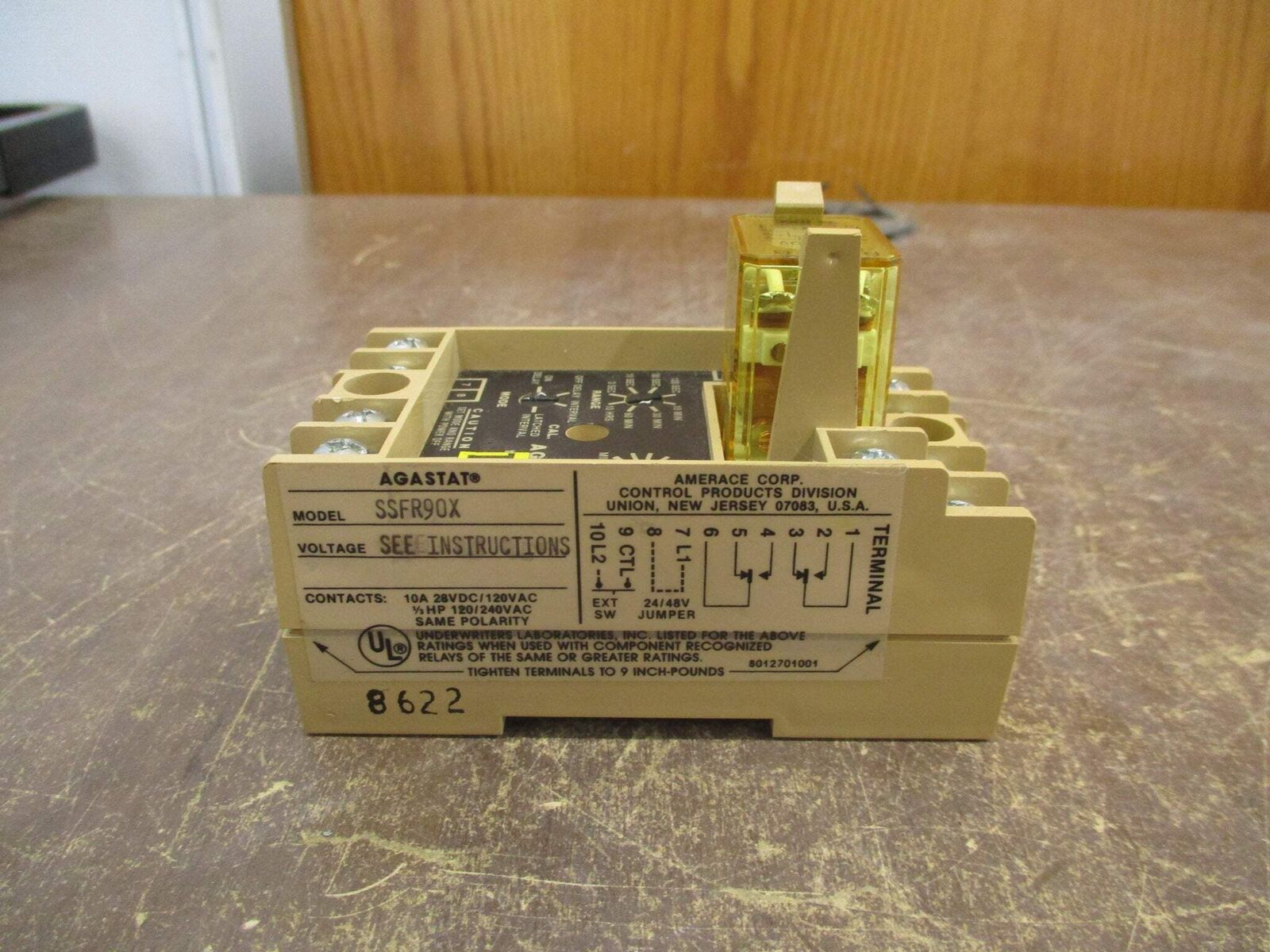 Agastat Timing Relay SSFR90X Range: 3 Sec - 10 hrs Used