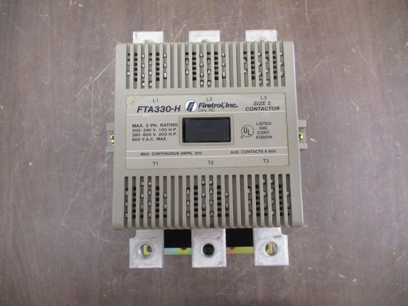 Firetrol Size 5 Contactor FTA330-H 460-550V Coil 300A 600V Used