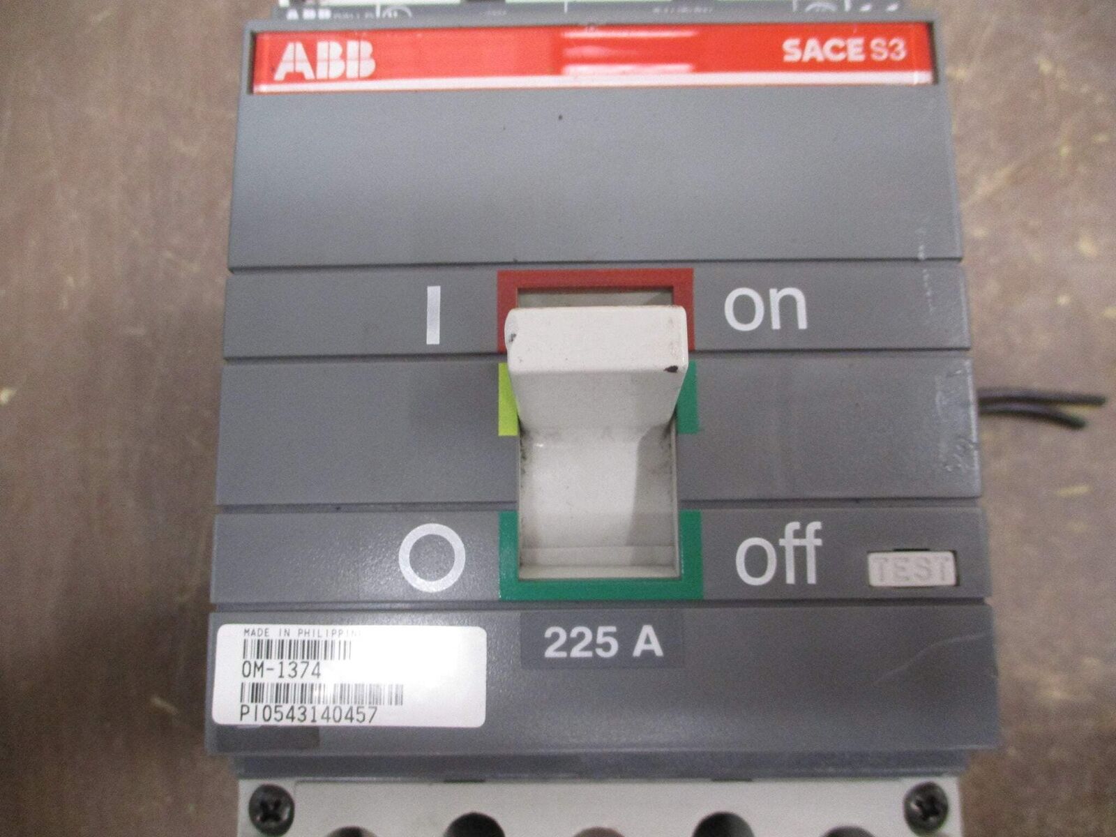 ABB Sace S3 Circuit Breaker S3H-D 225 480V 225A 3P Used
