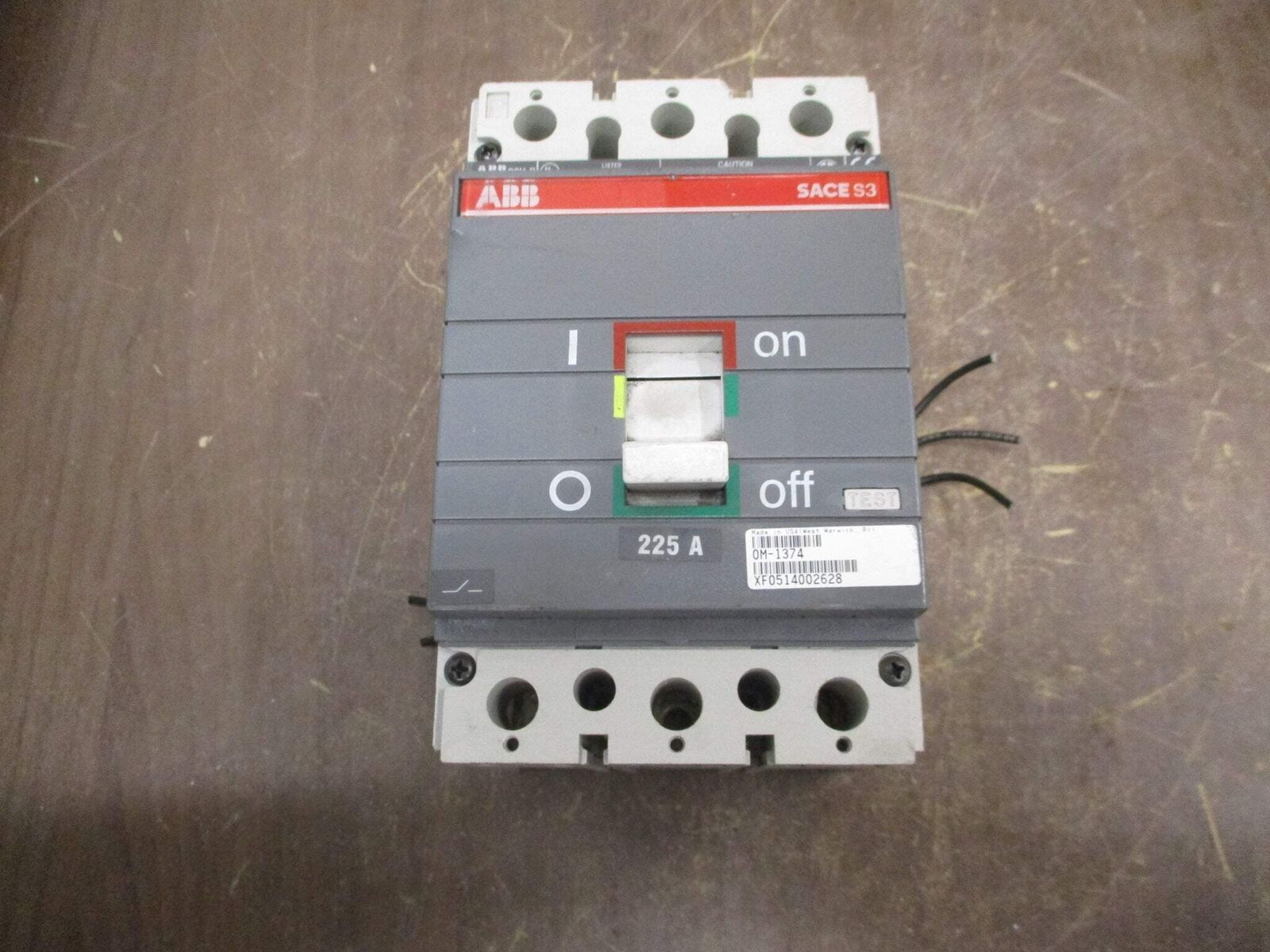 ABB Sace S3 Circuit Breaker S3H-D 225 480V 225A 3P *Dented* Used