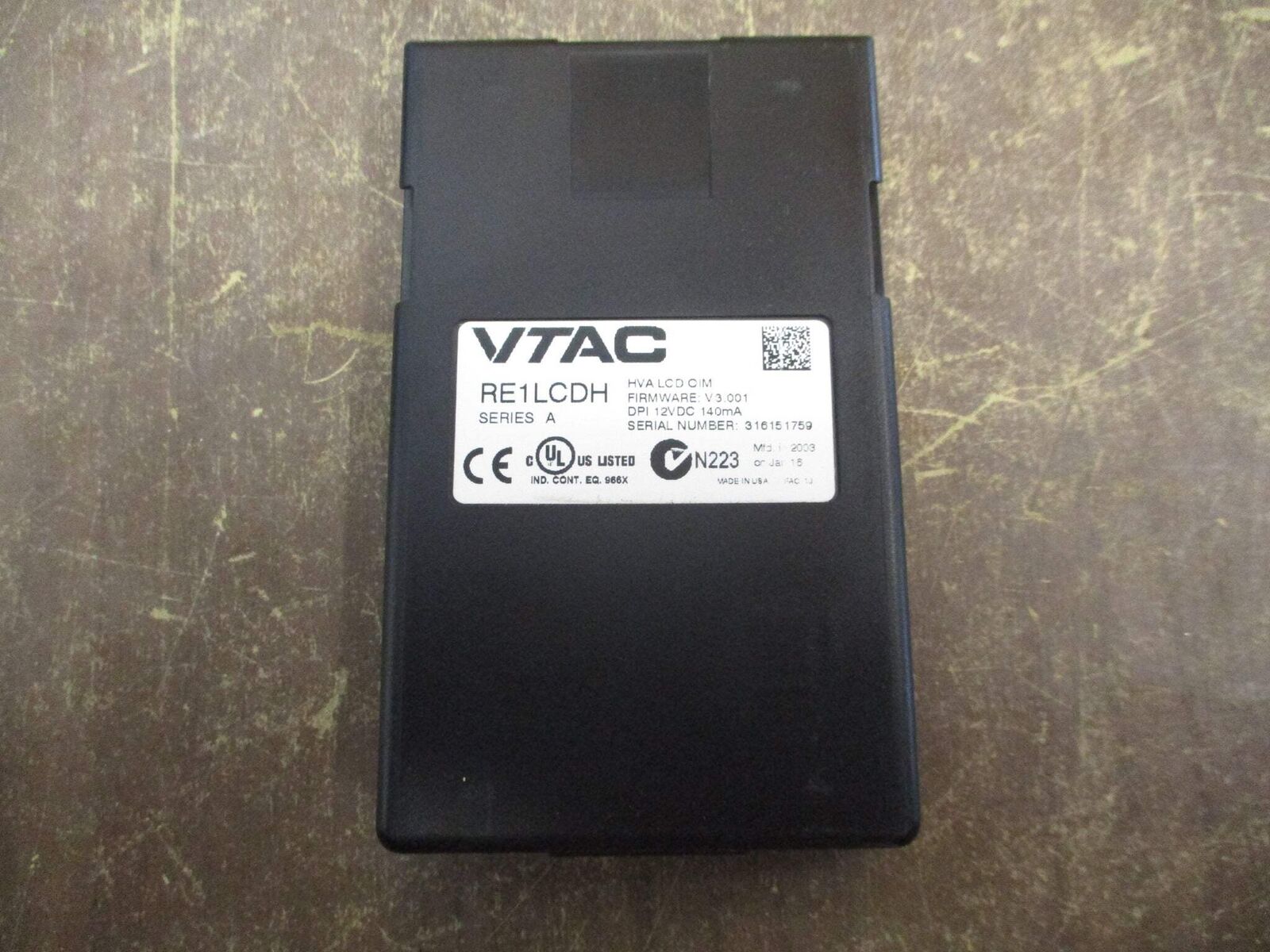 Reliance VTAC Keypad RE1LCDH Ser. A FW: V3.001 24VDC 140mA Used