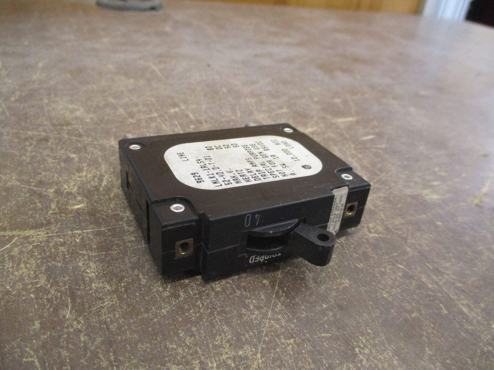 Airpax DC Circuit Breaker LMLK1-1RLS4-52-40.0-T-01 50A 80VDC 1P Used