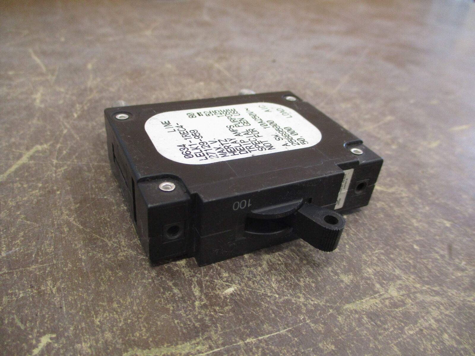 Airpax DC Circuit Breaker LELK1-1REC4-27129-959 125A 80VDC 1P Used