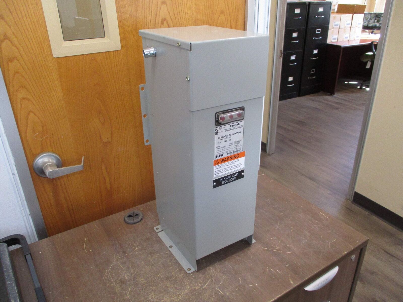 Eaton Unipak Capacitor 22X23PMURF 22.5KVAR 240V 3Ph 60Hz Used