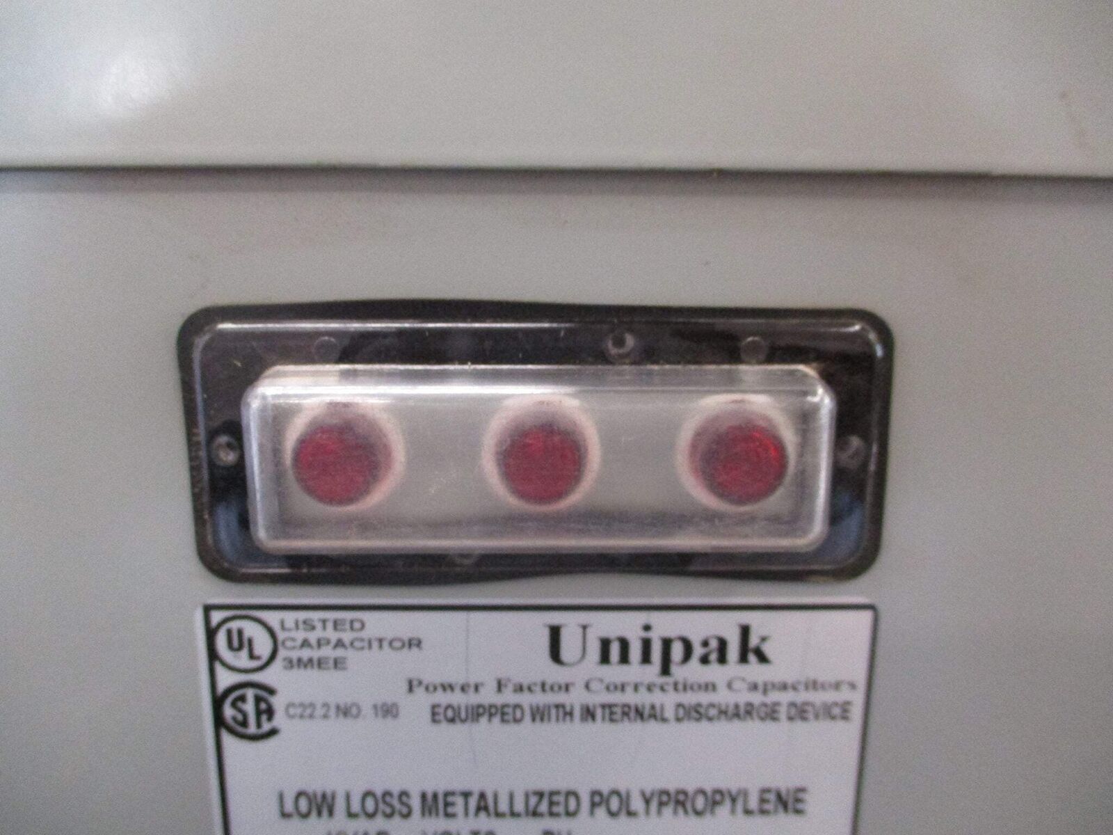 Eaton Unipak Capacitor 22X23PMURF 22.5KVAR 240V 3Ph 60Hz Used