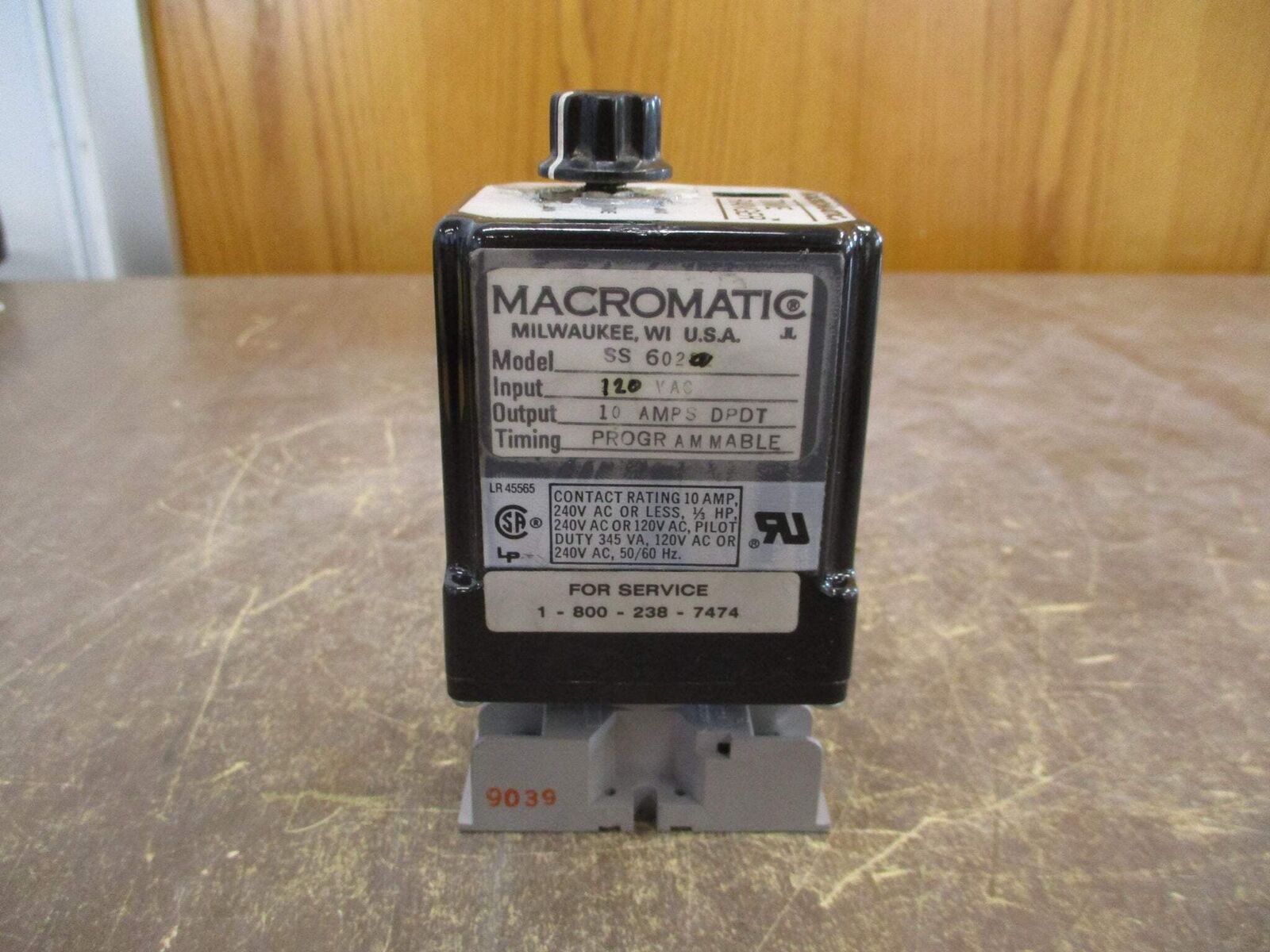 Macromatic Time Ranger Timer SS 60222 120VAC 10A w/ Base Used