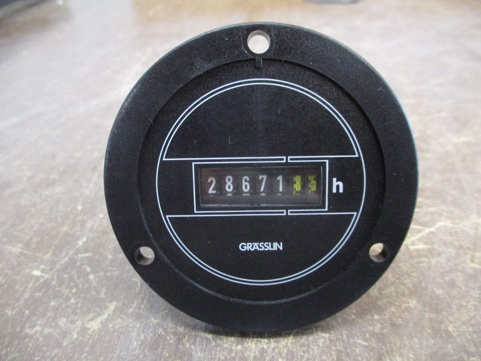 Grasslin Panel Hour Meter FWZ72 110-127VAC 60Hz Used