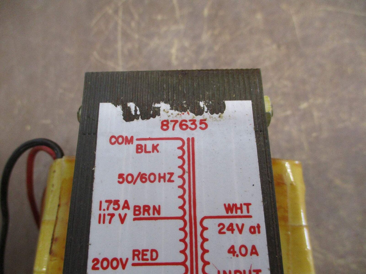 SNC Transformer P12401 87635 Pri: 117/200/220/240/260V Sec: 24V 50/60Hz Used
