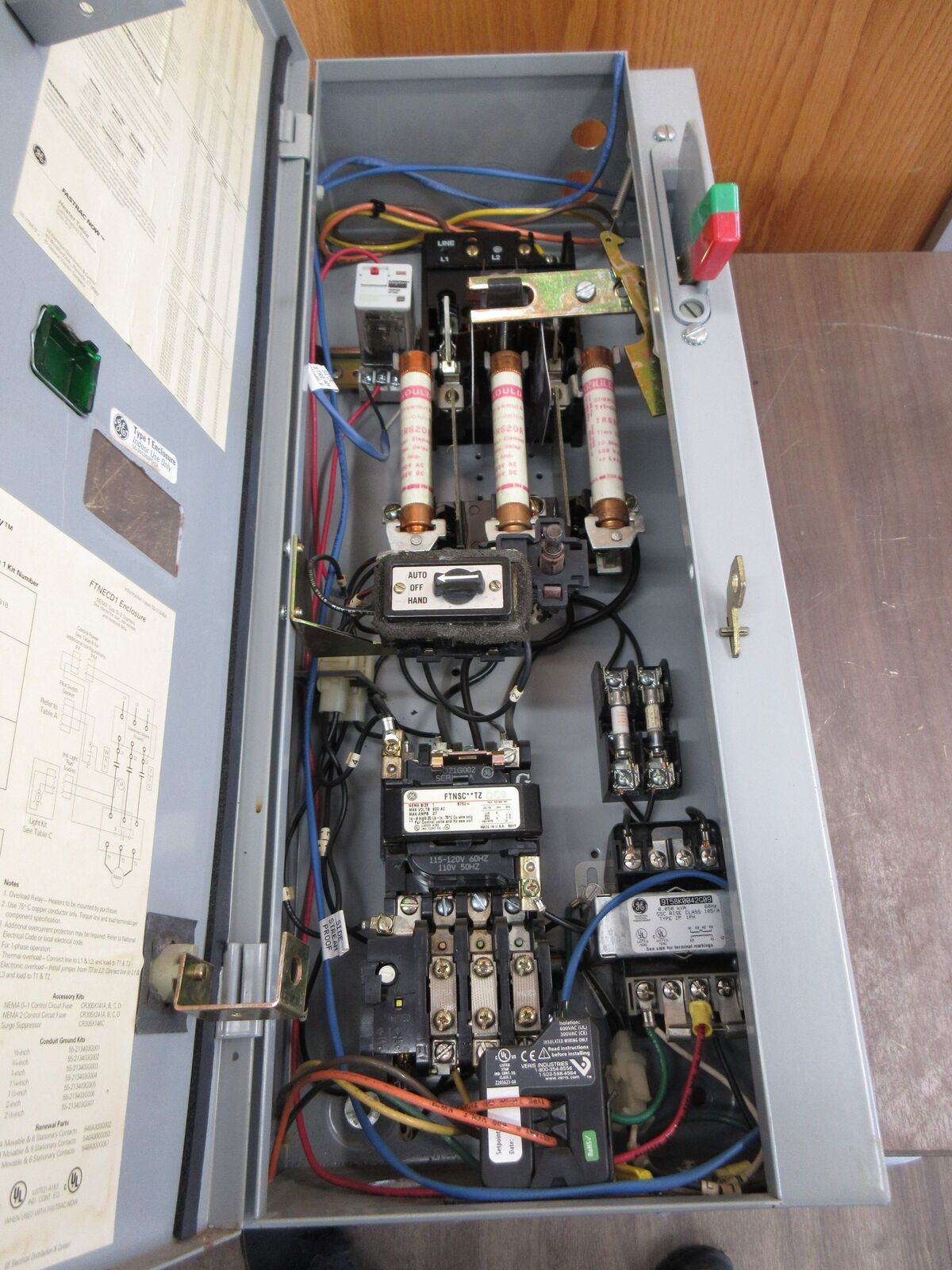 GE Size 1 Fusible Combination FTNSC**TZ 115-120V Coil 27A 600V Used