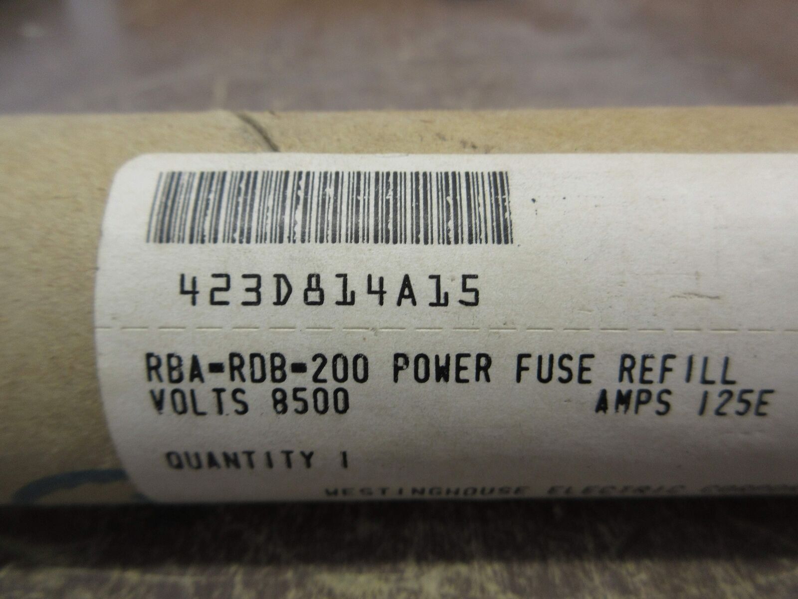 Westinghouse RBA-RDB-200 Fuse Refill 423D814A15 125E 8.5kV New Surplus