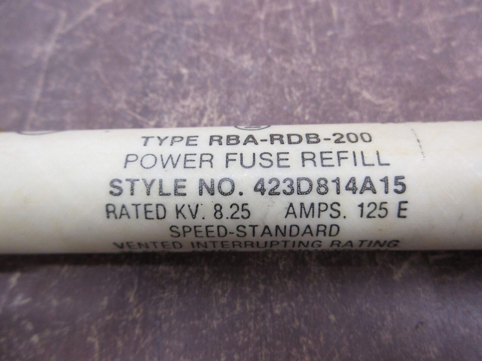 Westinghouse Type RBA-RDB-200 Fuse Refill 423D814A15 125E 8.25kV Used