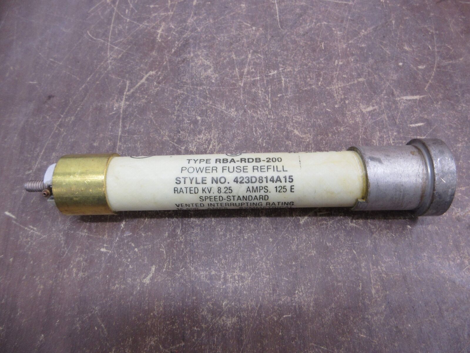 Westinghouse Type RBA-RDB-200 Fuse Refill 423D814A15 125E 8.25kV Used