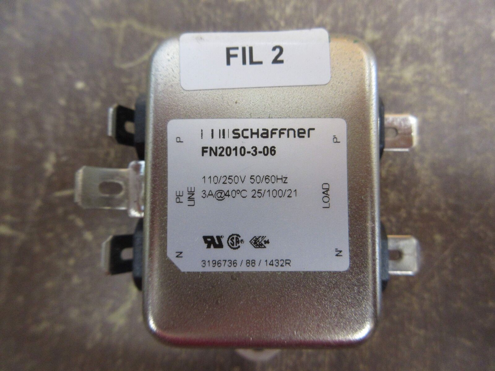 Schaffner Line Filter FN2010-3-06 110/250V 50/60Hz Used